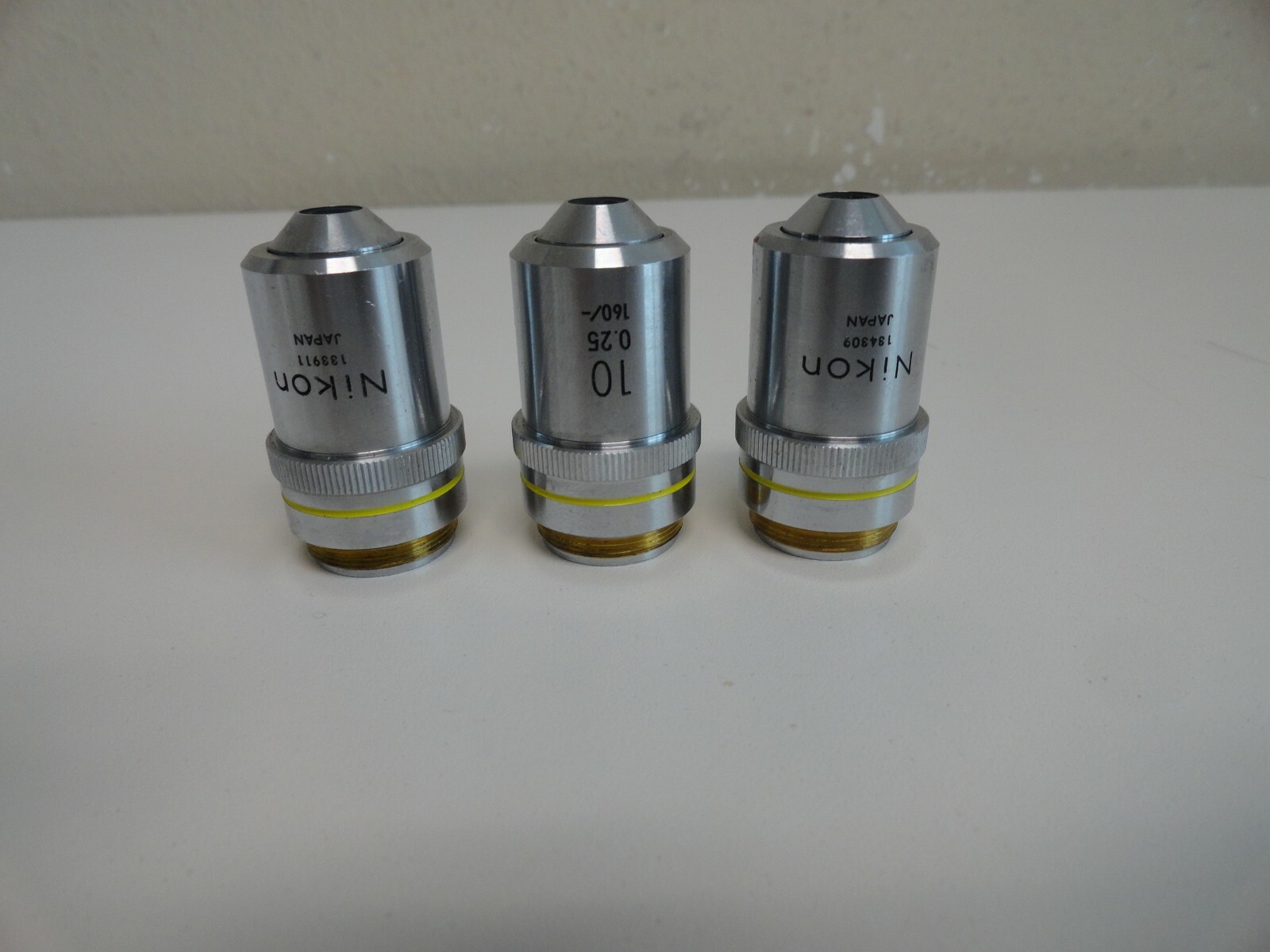 Set of 3 Nikon 10X 0.25 160/-  Microscope Objective