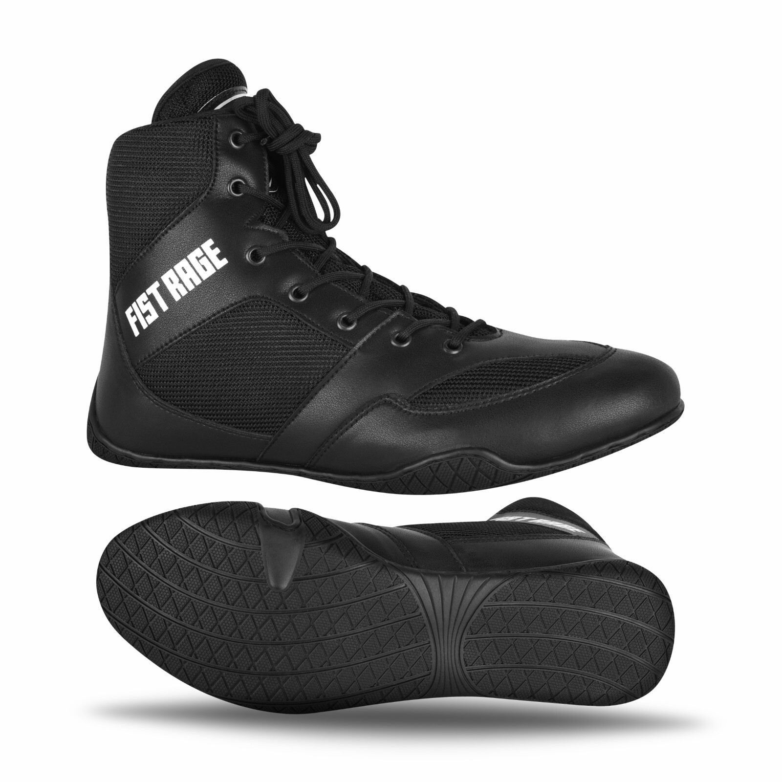FISTRAGE Boxing Shoes  Microfiber Leather Kickboxing And Training With Sting Bag