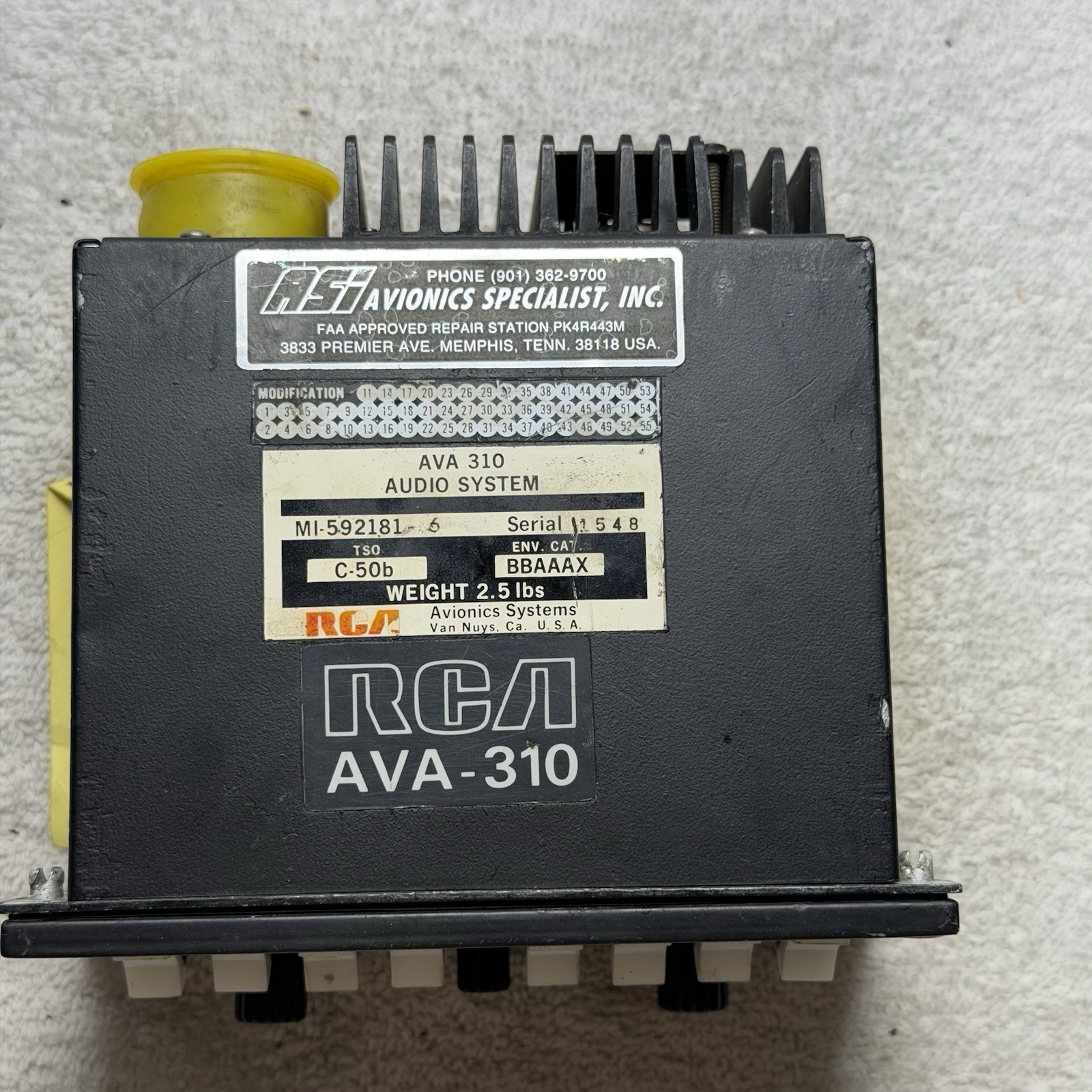 RCA AVA-310 Audio System Panel C-50B MI-592181-6