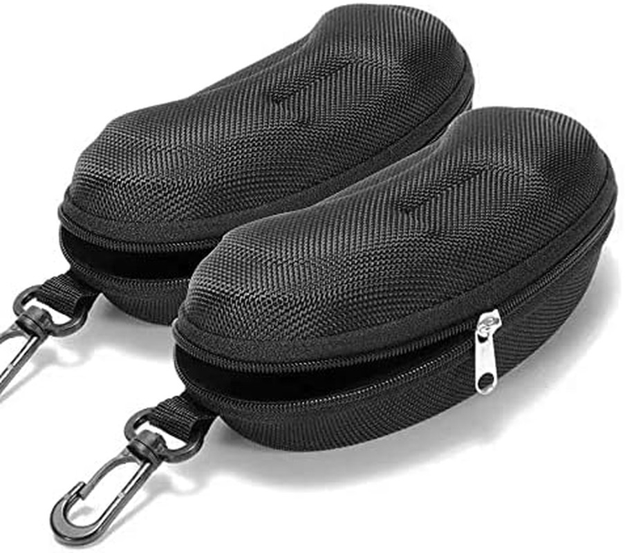 2 Pcs Zipper Hard Sunglasses Cases Portable Travel Eyeglasses Cases with Plastic
