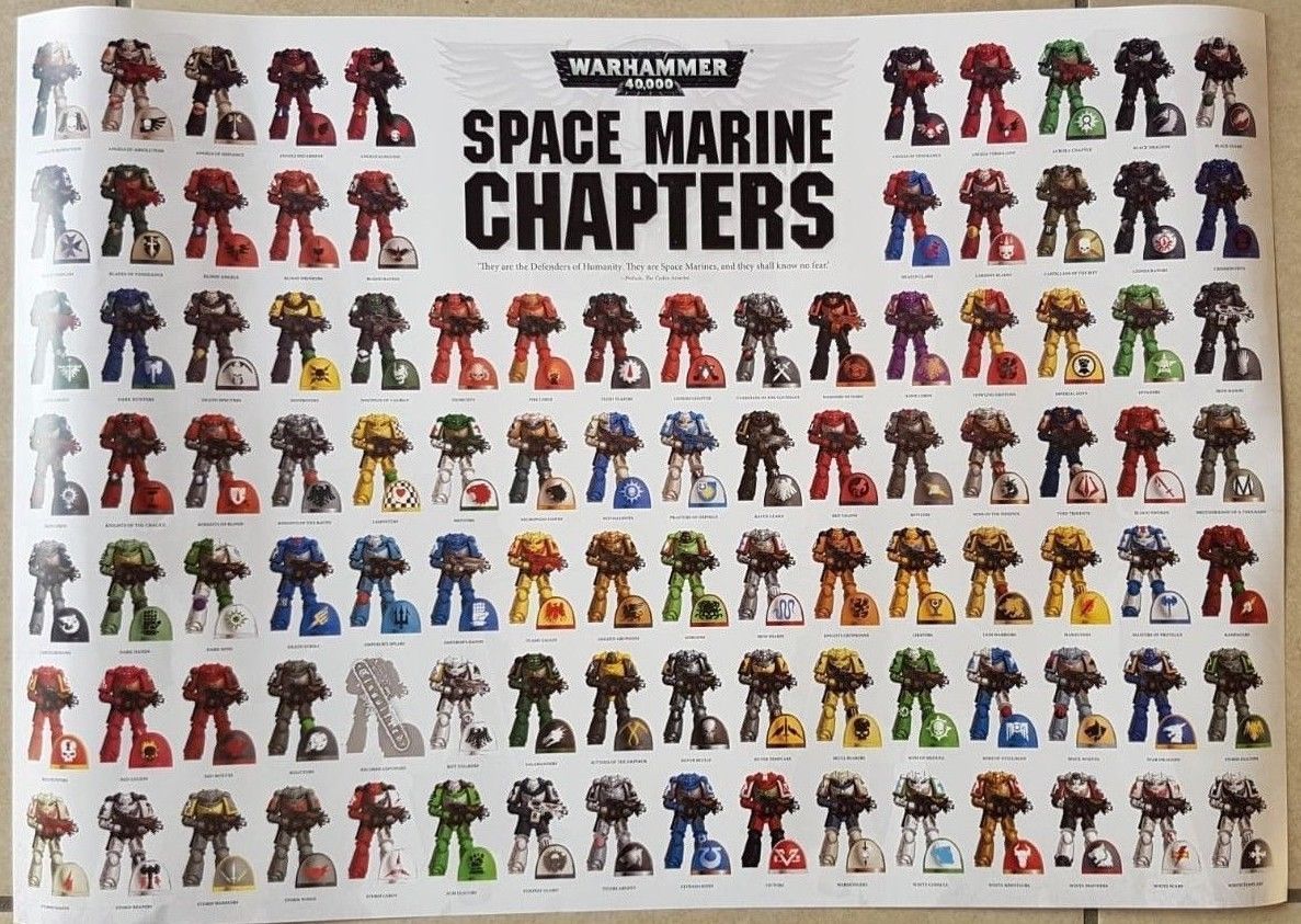 Conquest Magazine Space Marine Chapters A3 Poster Games Workshop Warhammer 40000