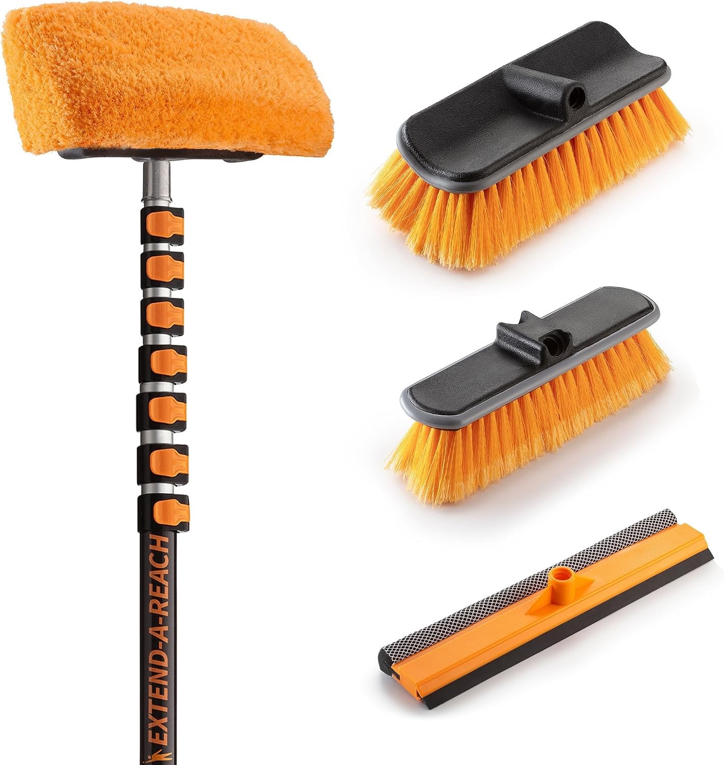 36-Foot Exterior House Cleaning Brush Set with 5-30 ft Extension Pole