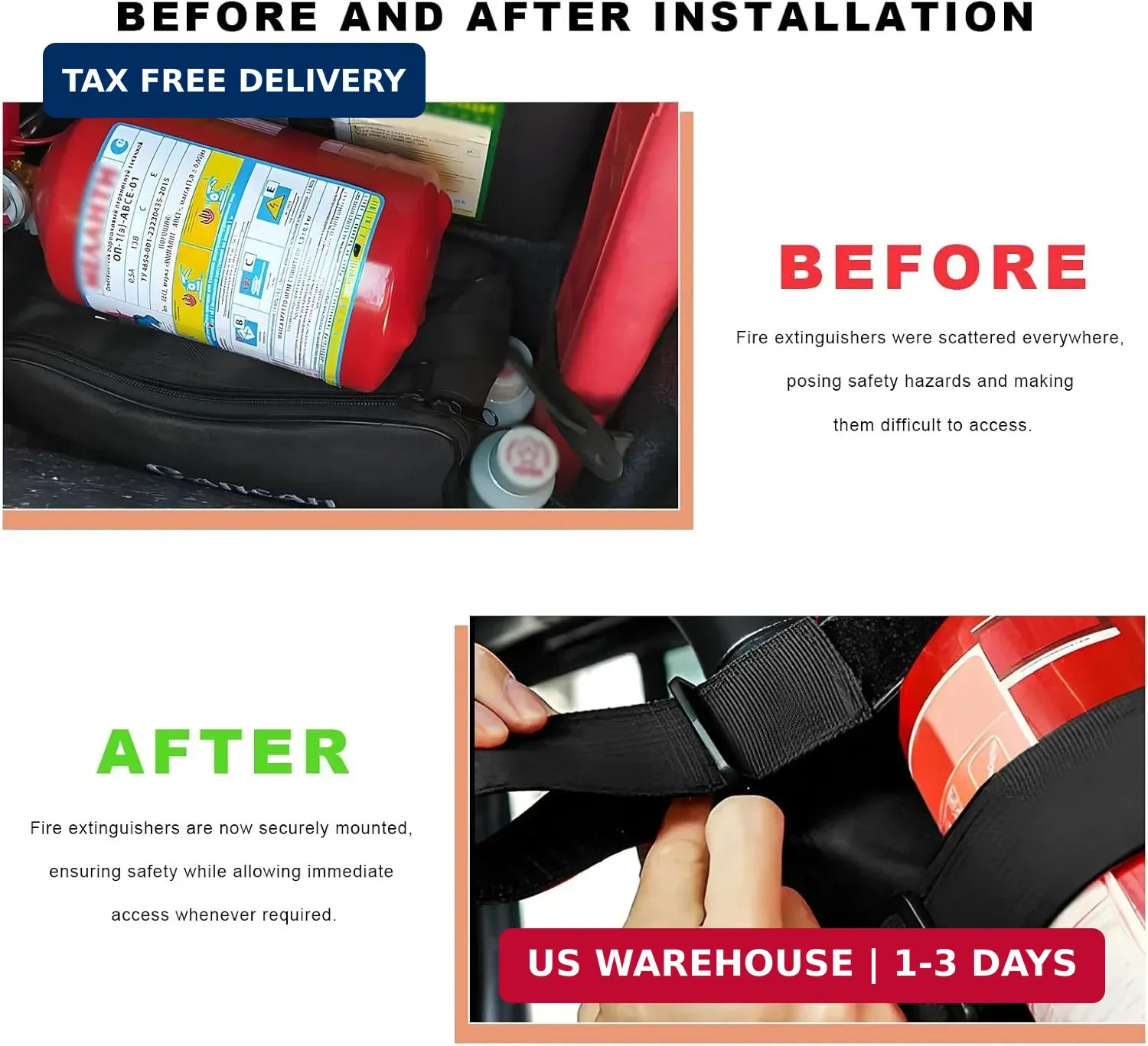 Fire Extinguisher Holder Adjustable Roll Bar Mount Bracket for Car Truck
