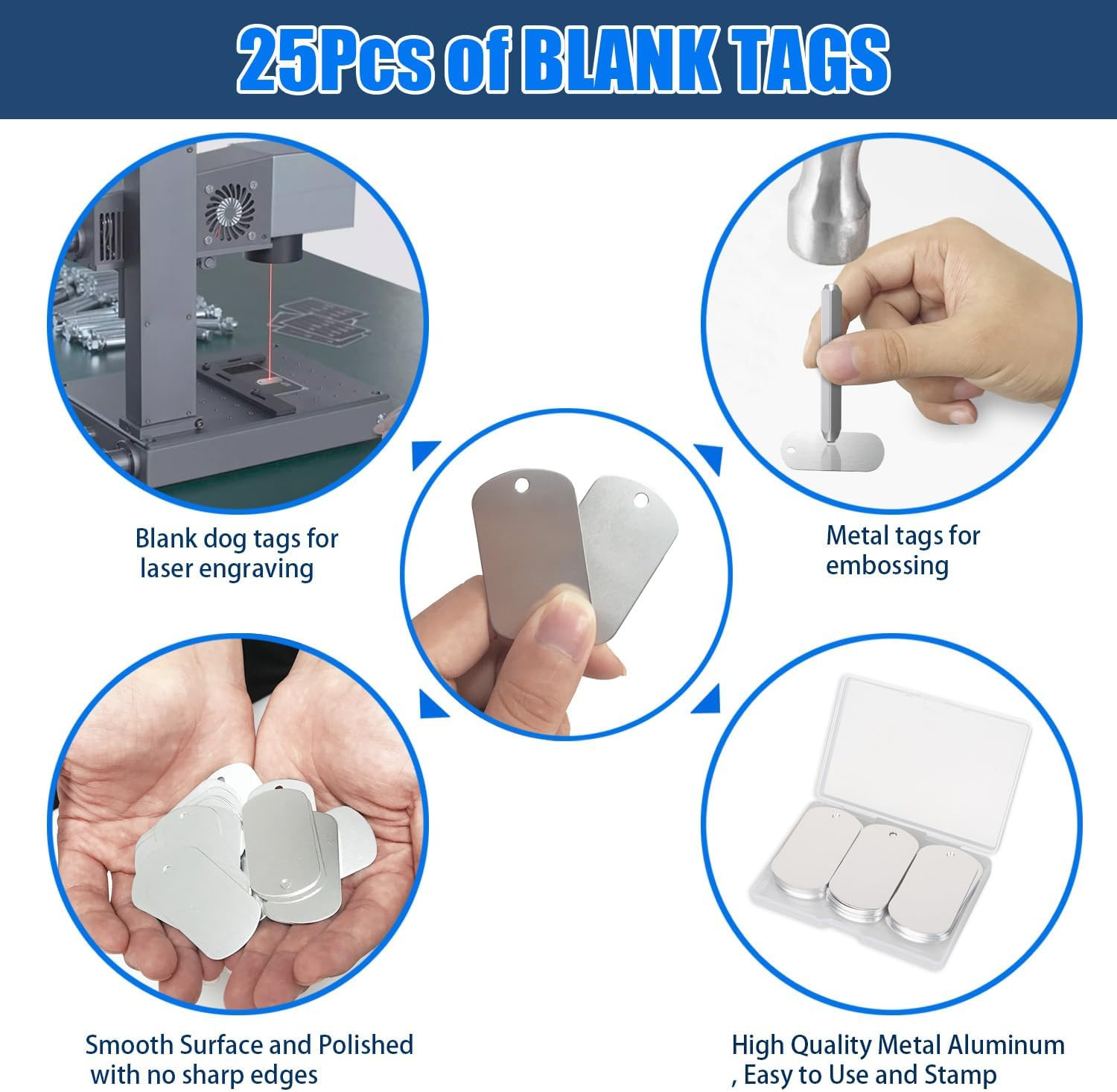 25 Pcs Aluminum Tags for Engravingrectangle Stamping Blanks Tagsslive...