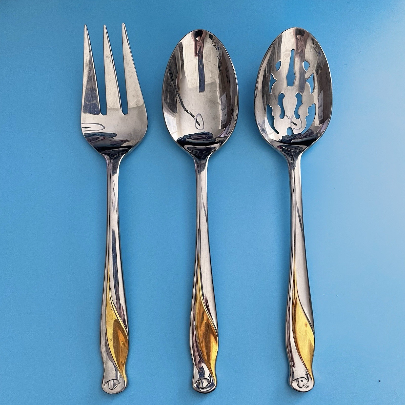 GOLDEN SPRING BUD by Gorham Stainless 3 Piece Hostess Set