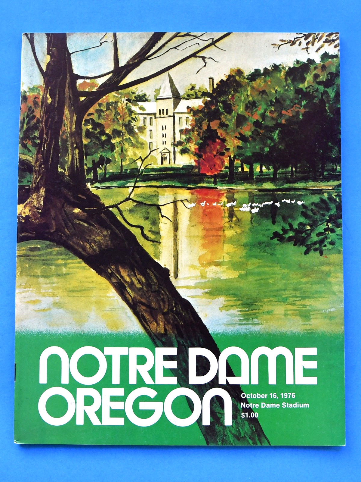1976 Notre Dame Fighting Irish vs Oregon Football Program. NCAA Football!