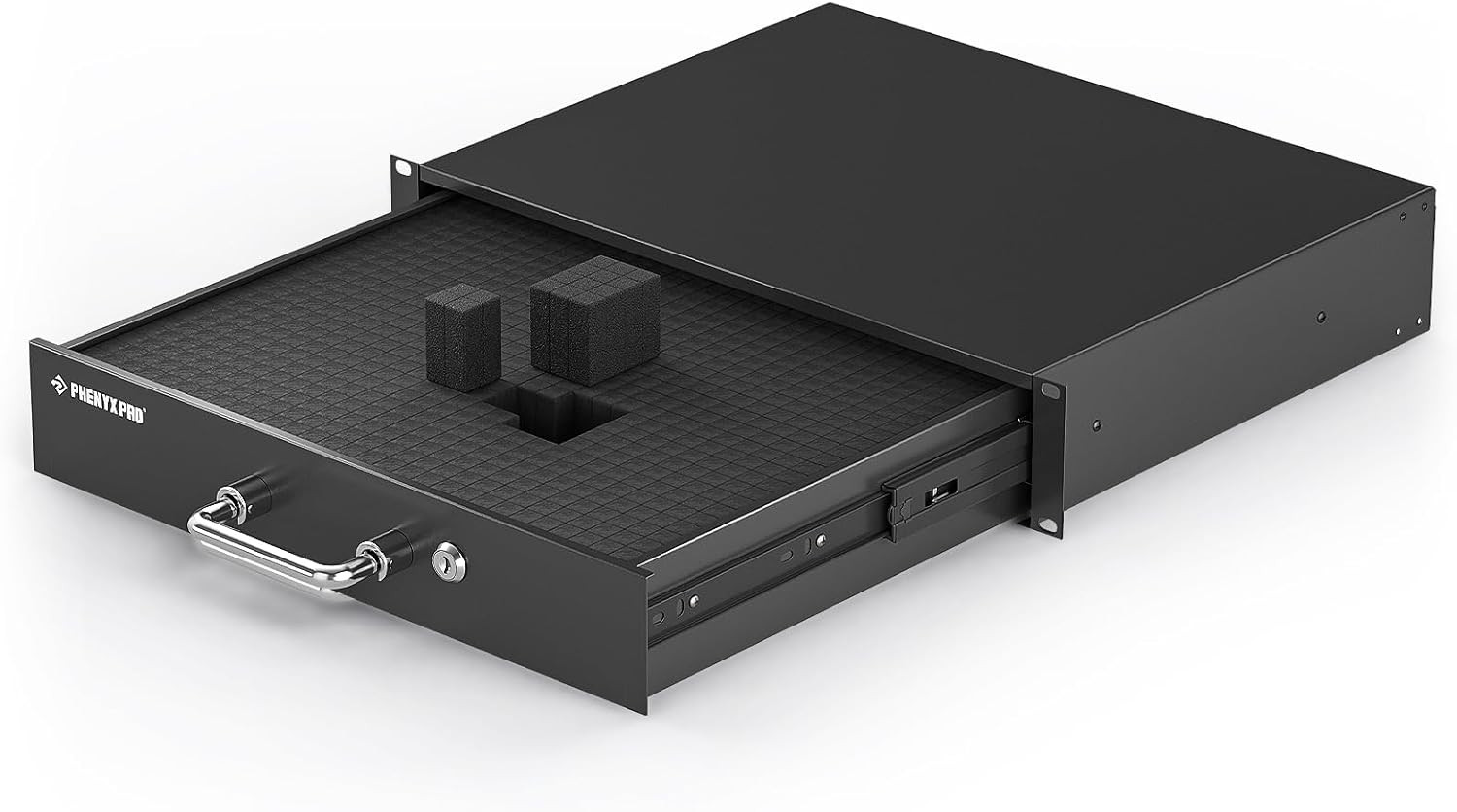 2U Locking Rack Drawer with Foam for 19" AV/Network/DJ Equipment