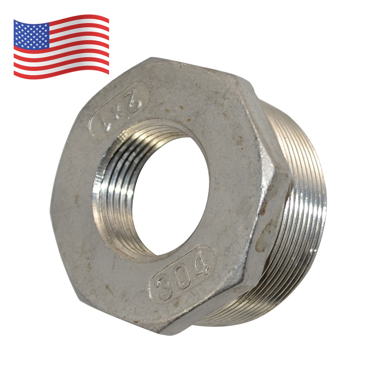 NPT 2“ male to 1” female HEX Reducer bushing pipe adapter Stainless Steel