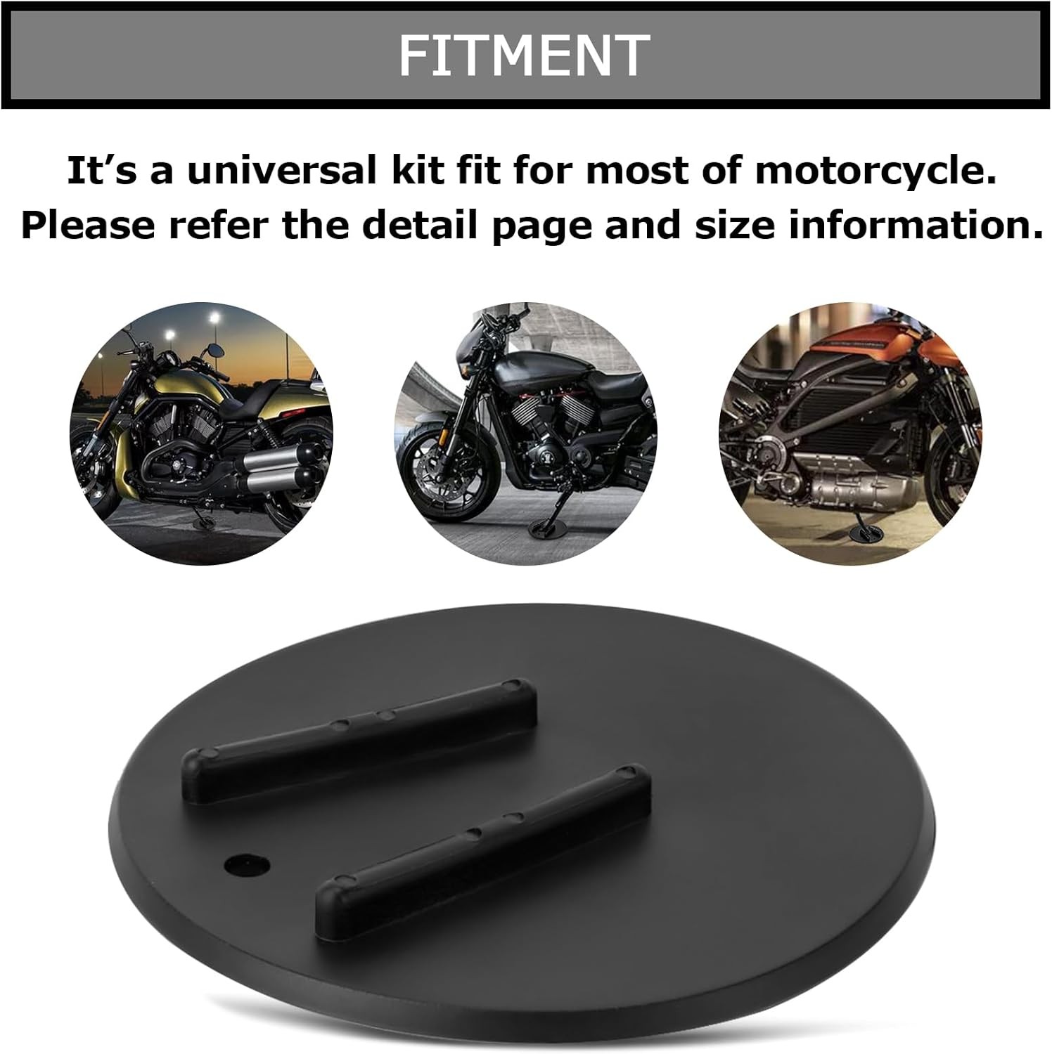 Motorcycle Kickstand Pad Kick Stand Coaster Puck Parking Stand Support Plate