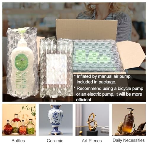 Inflatable Bubble Cushioning Wrap Roll Bottle Shipper Protector Sleeve