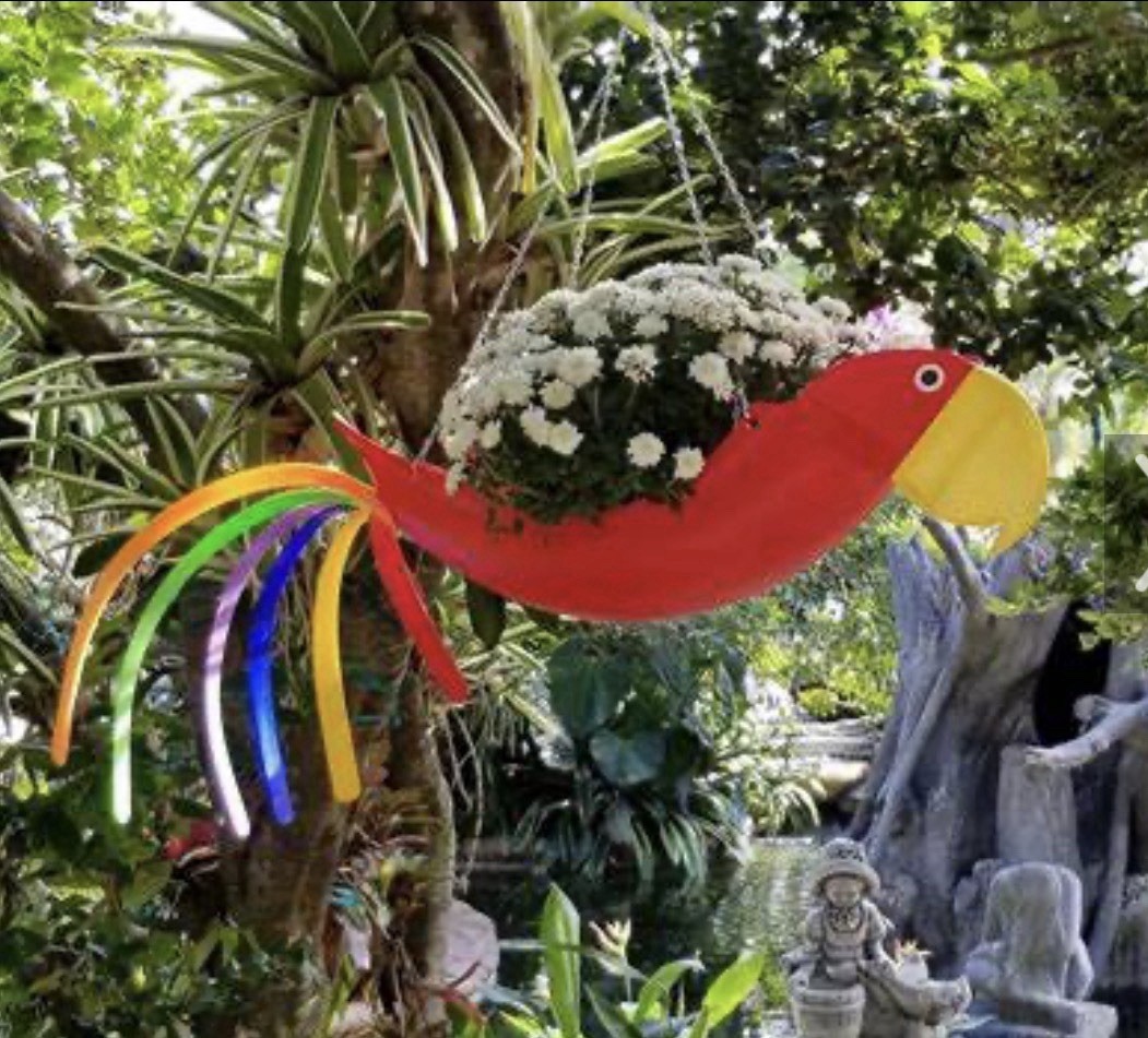 Rosie The Red Parrot Hanging Planter