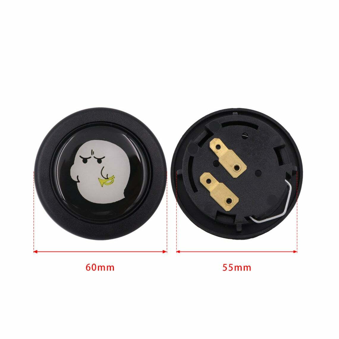 Universal Anime ghost Hentai Car Horn Button Black Steering Wheel Center Cap