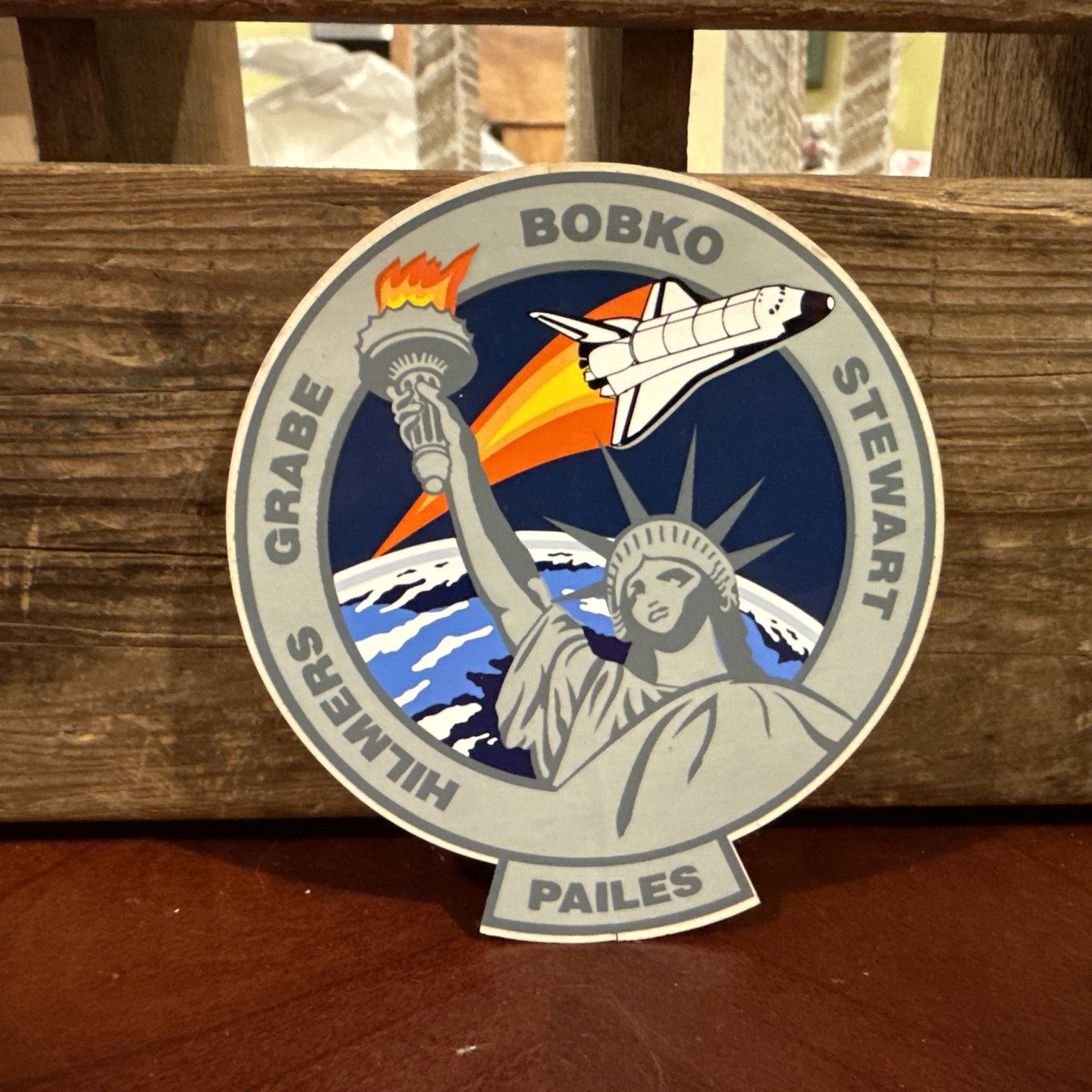 Space Shuttle Hilmers Grabe Bobko Stewart Pailes sticker