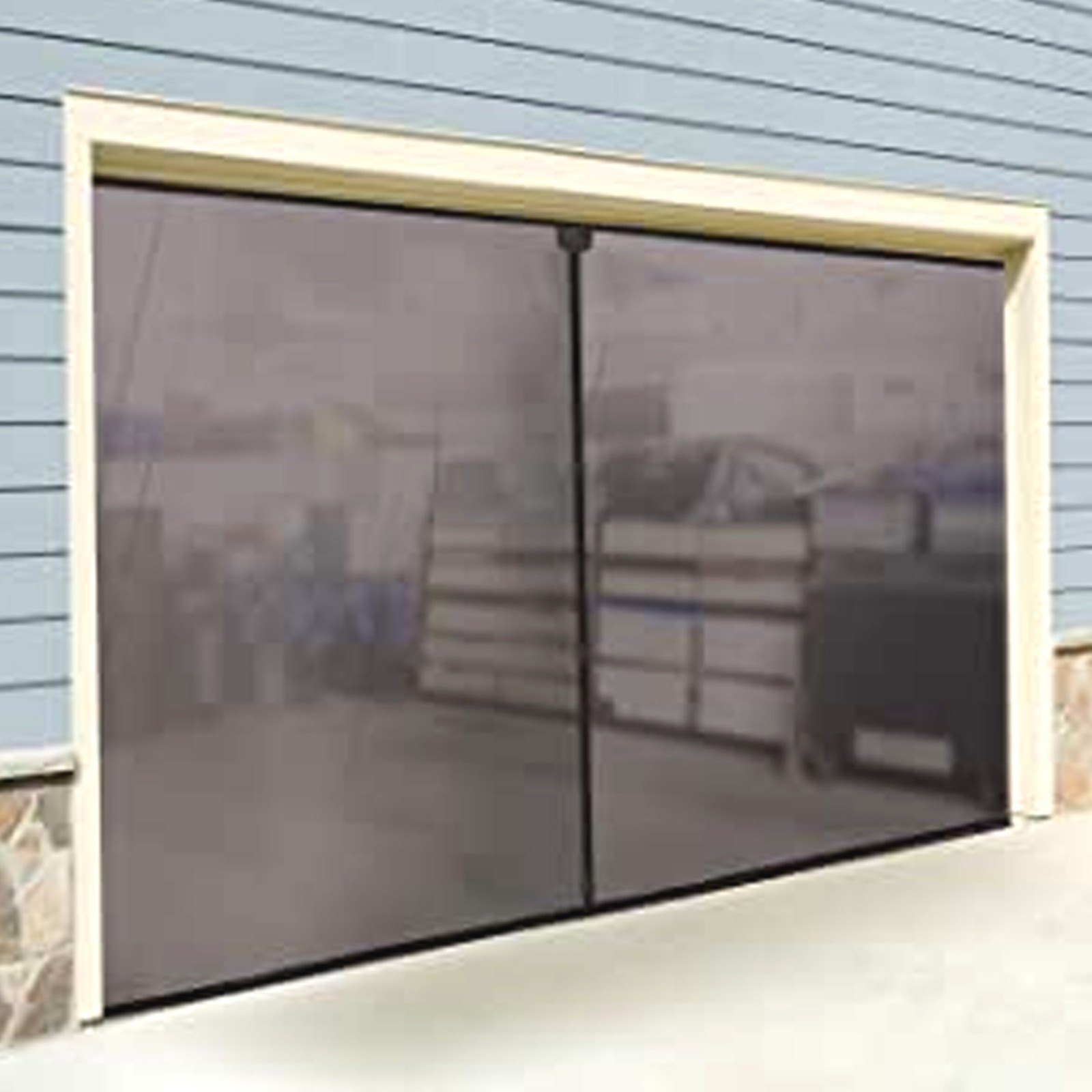 Insta-Screen- Garage Porch Net Door Mesh Screen- Double - 16' X 7' Magnet
