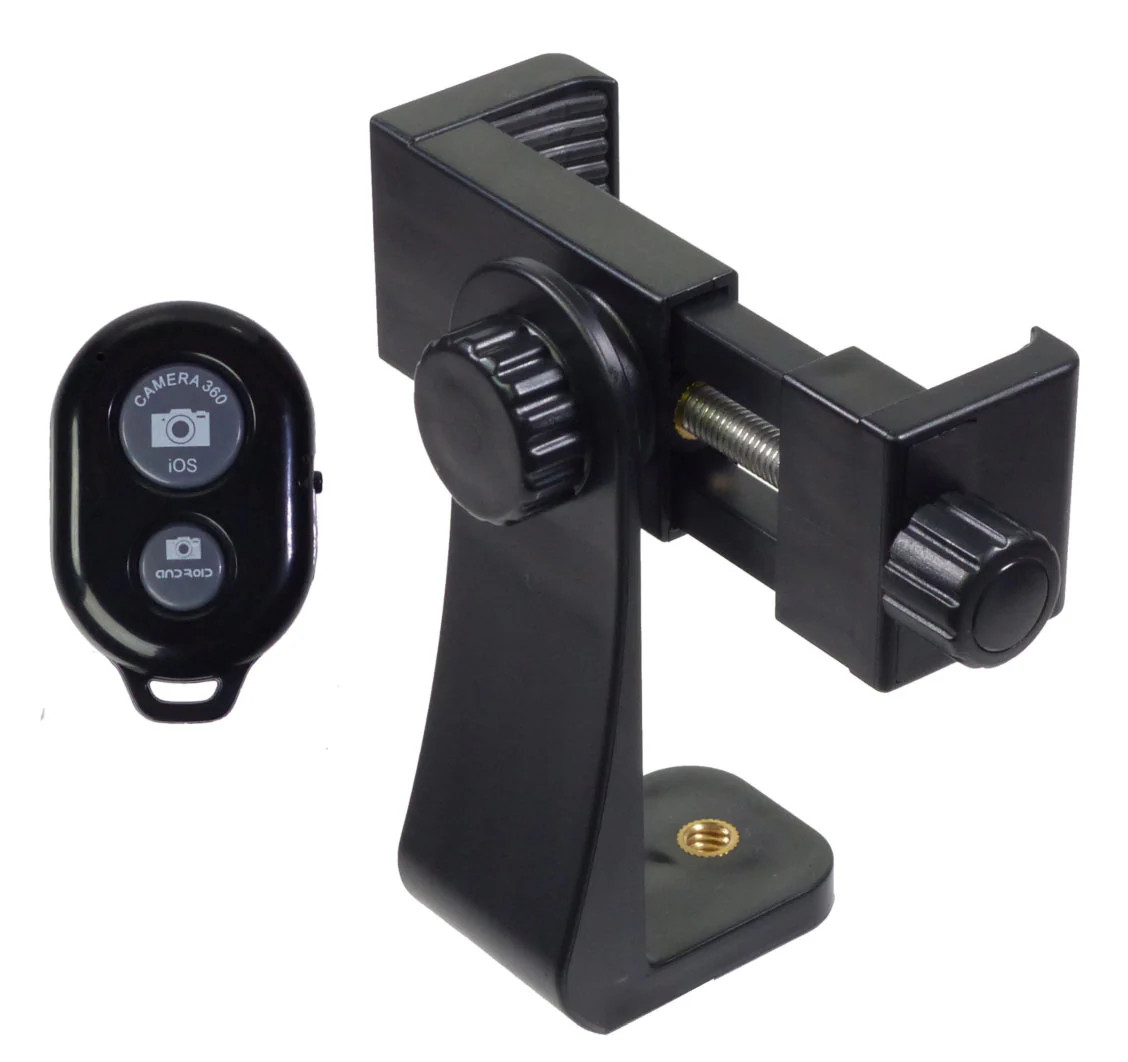 ALZO Rotating Smartphone Mount with Bluetooth Shutter Release for Photography an