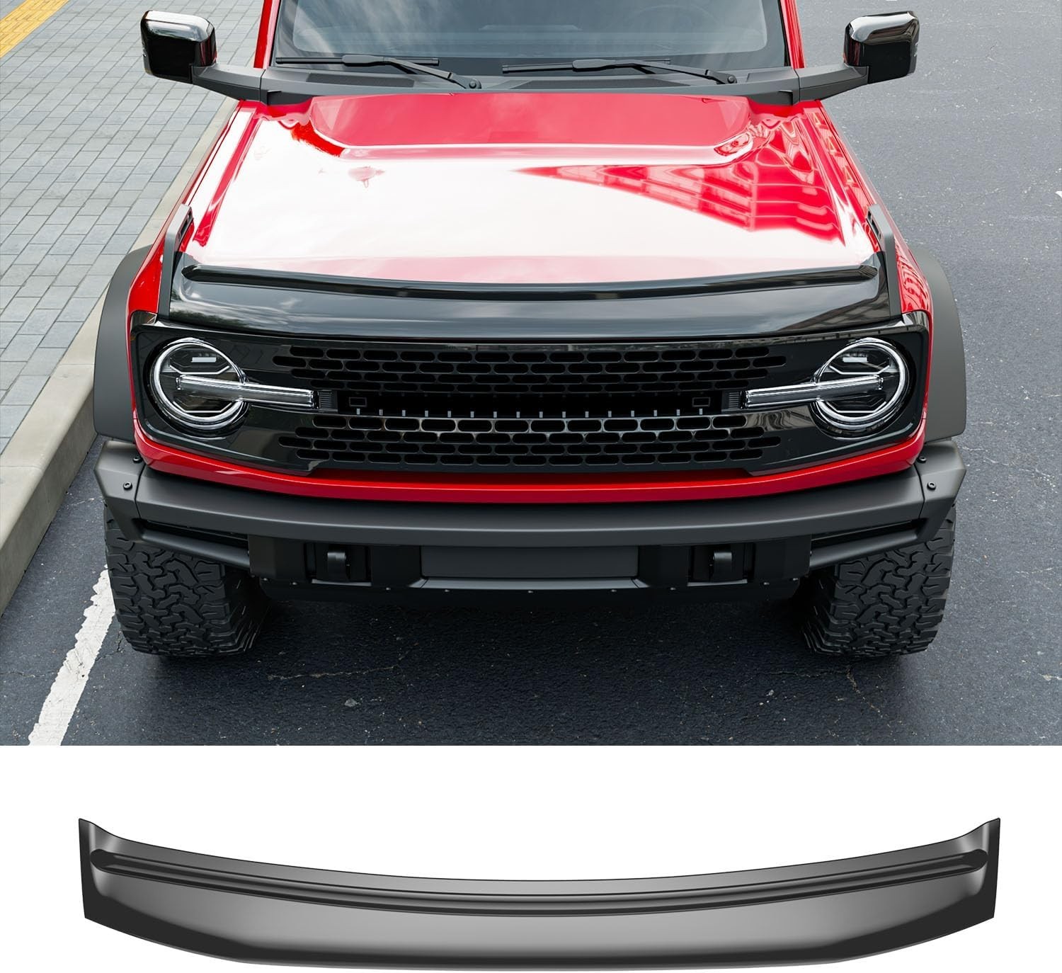 For 2021-2025 Ford Bronco 2/4 Door Hood Protector Hood Shield Deflector Glossy