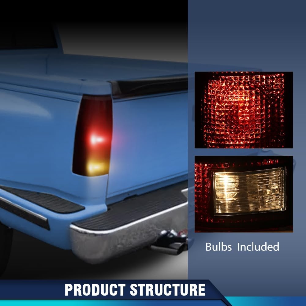 PIT66 Tail Lights Assembly w/Connector Circuit Compatible with 1988-1999 Chevy G