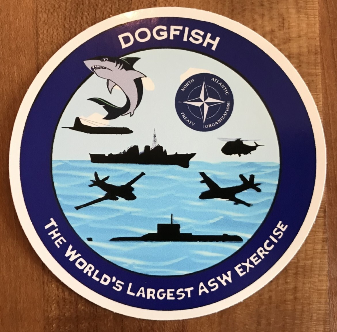 DOGFISH ASW EXERCISE STICKER NAVY P-3 ORION PATROL PATRON SQUADRON HSL HS S-3