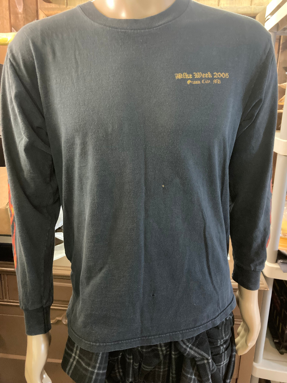 Vintage 2005 Ocean City, MD. Bike Week Double Sided Long Sleeve Graphic Shirt