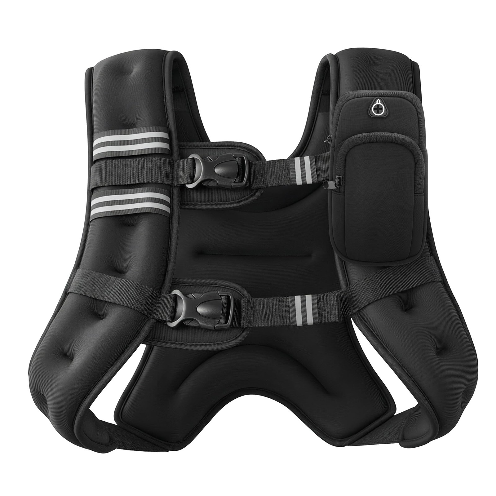 ZELUS Weighted Vest, 6lb/8lb/12lb/16lb/20lb/25lb/30lb Weight Vest 16lb, Black