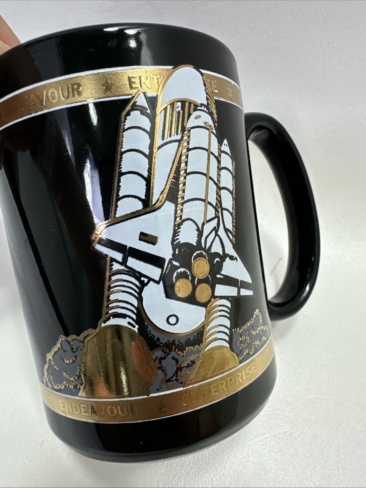 Thiokol Corp. Space Operations Space Shuttle Mug - 22K Gold Silkscreen Ceramic