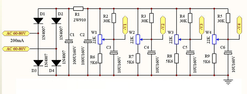 EL34 KT88 300B Push-pull 4-way Grid Negative Pressure Adjustable Circuit Board