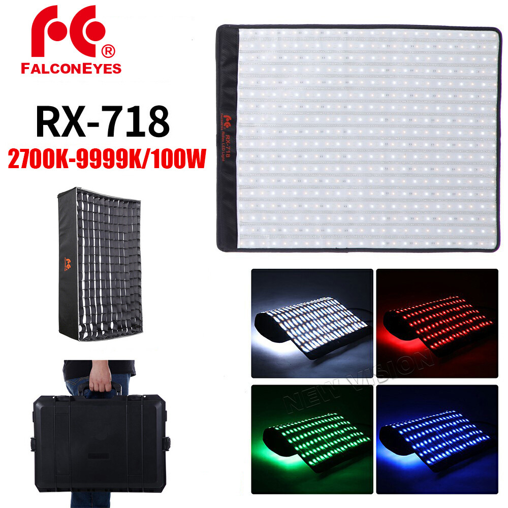 Falcon Eyes RX-718 Flexible LED Video Light RGB 100W 2700K-9999K +Honeycomb Grid