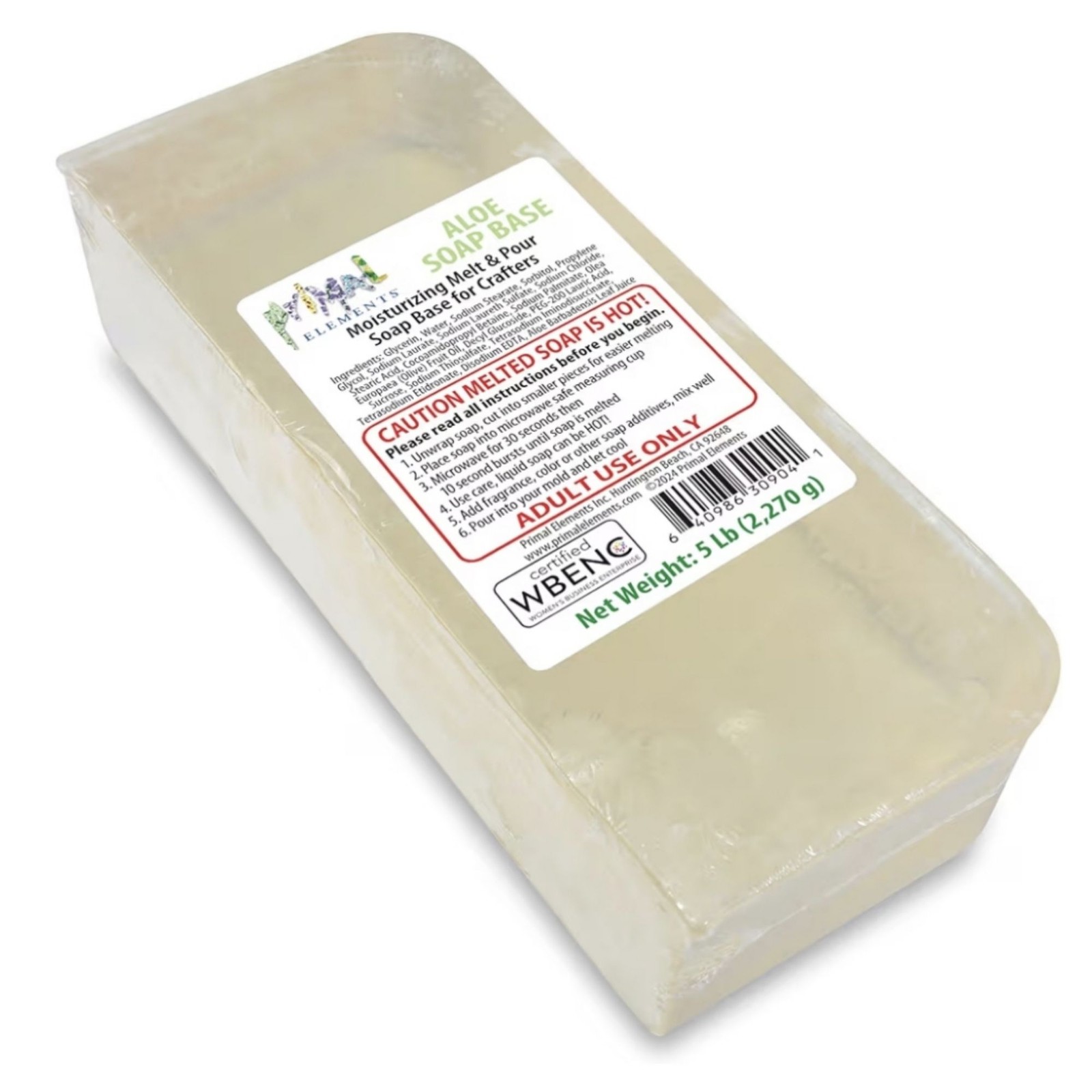 Primal Elements Aloe Melt & Pour Glycerin Soap Crafting 5 Lb