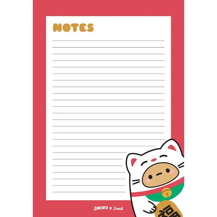 denik Tayto Lucky Cat Notepad