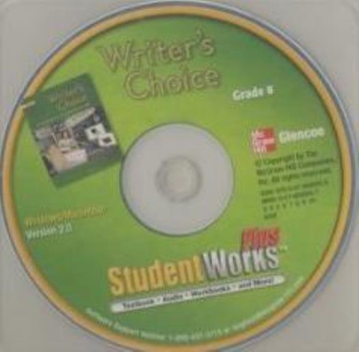 Glencoe Writer's Choice: StudentWorks Plus Grade 8 PC MAC CD textbook audio work