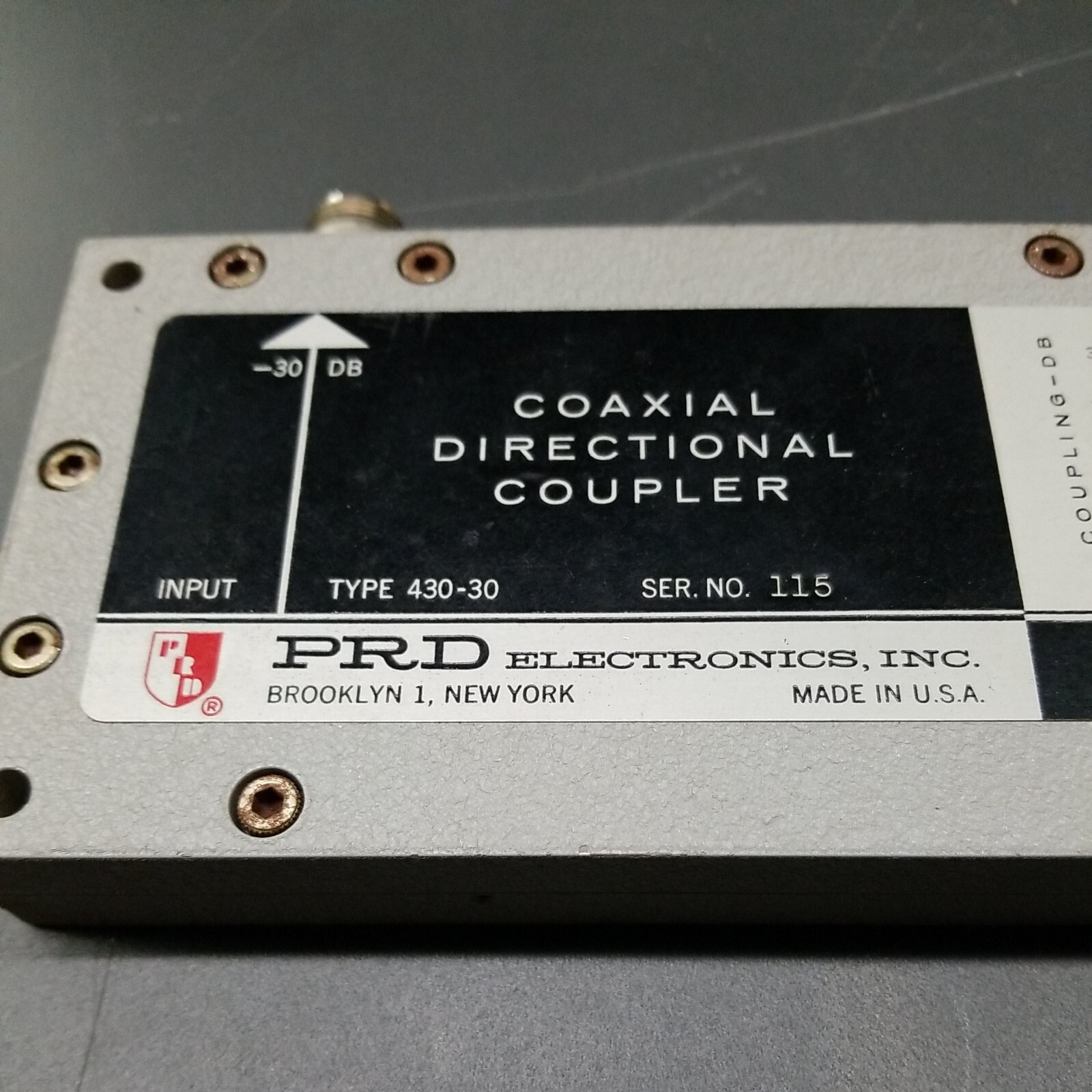 PRD Electronics Type 430-30 RF Microwave Directional Coupler