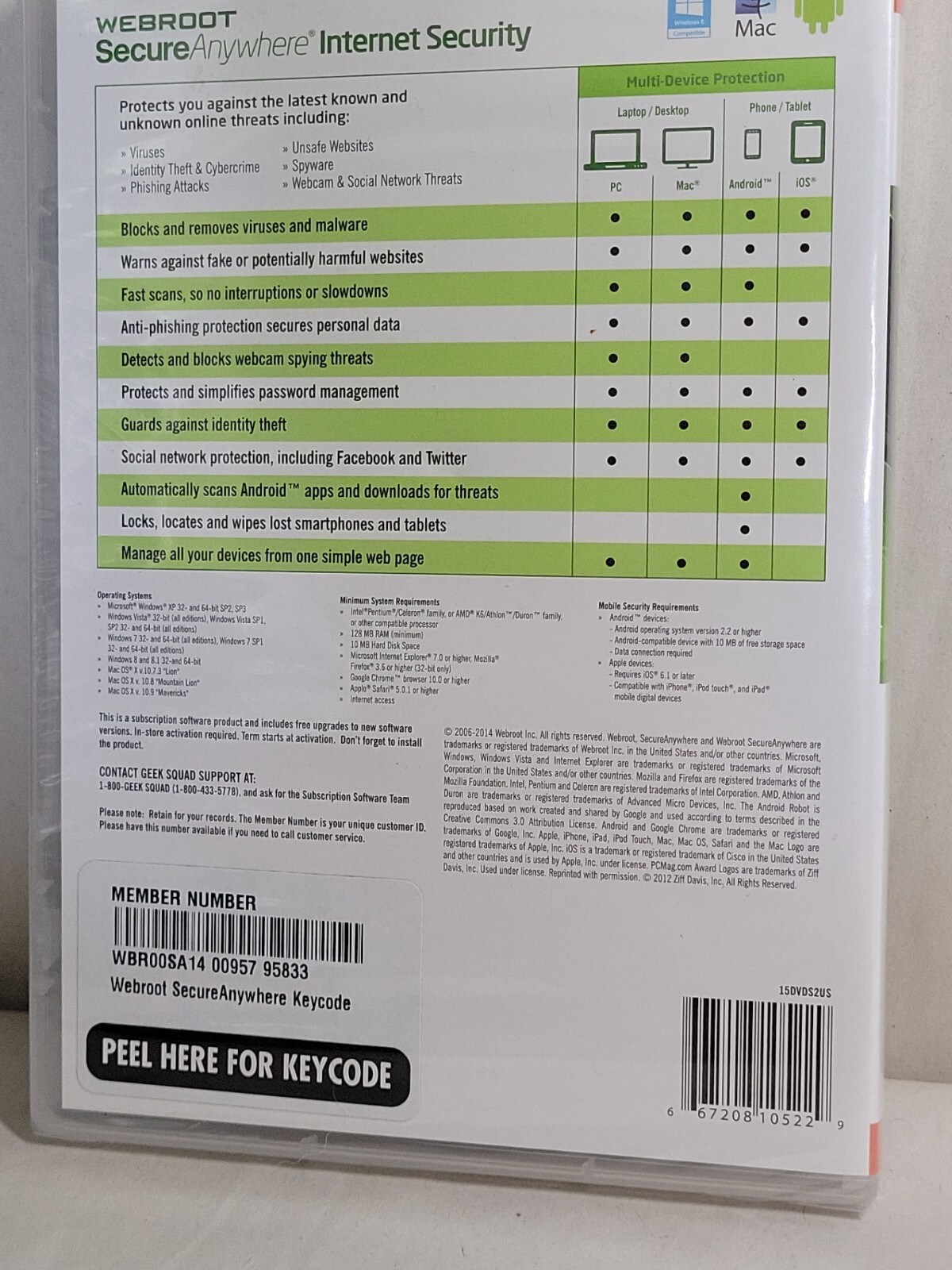 Webroot SecureAnywhere Internet Security - Full Version for Windows & Mac...