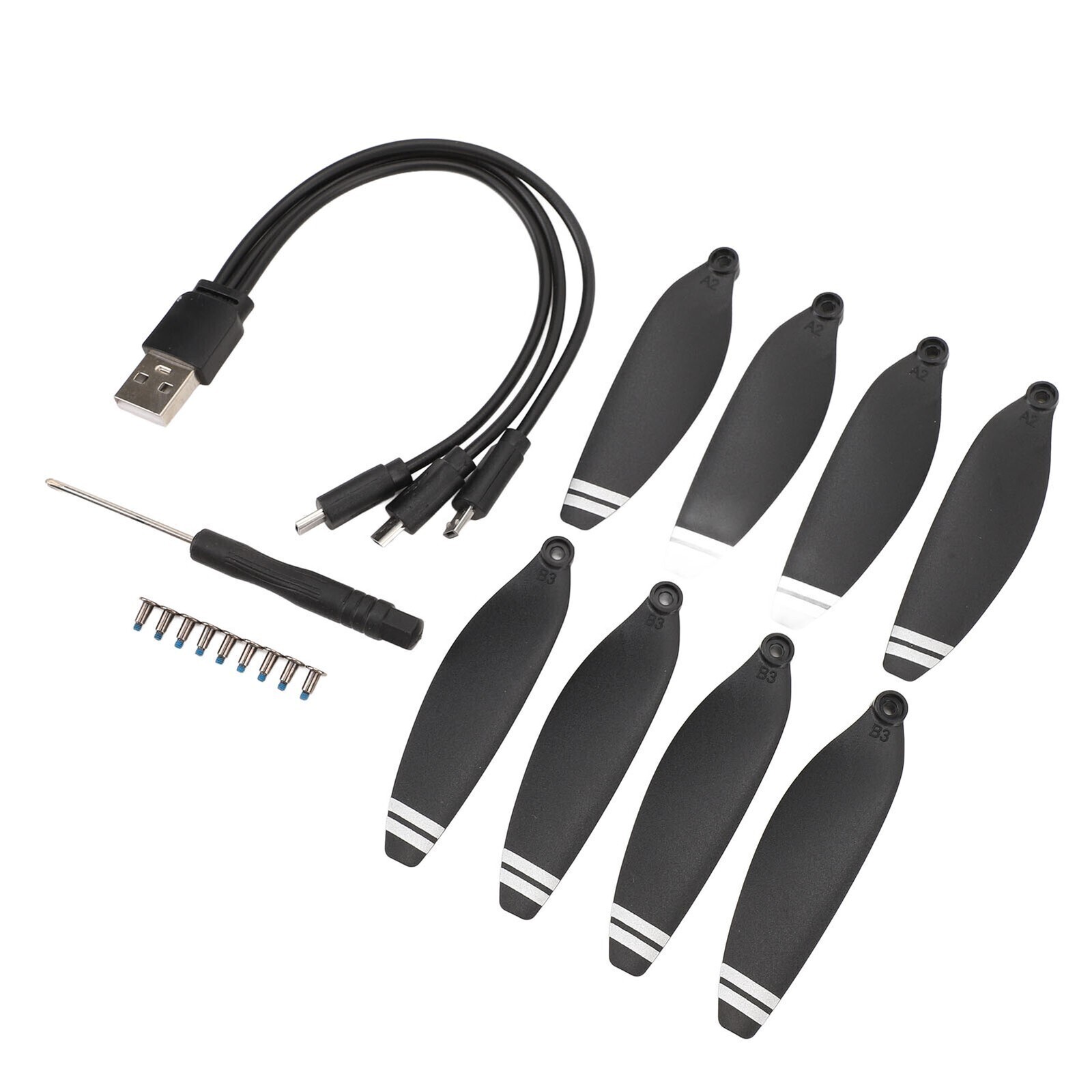 8PCS Drone Propellers Plastic 2.8 Inch Lightweight Quiet RC Drone Propeller