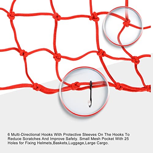 15" x 15" Elasticated Bungee Luggage Cargo Net with Hooks Hold Down for