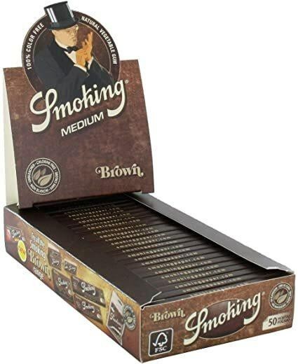Smoking Brown Rolling Paper 1 1/4 25 Pack 50 CT