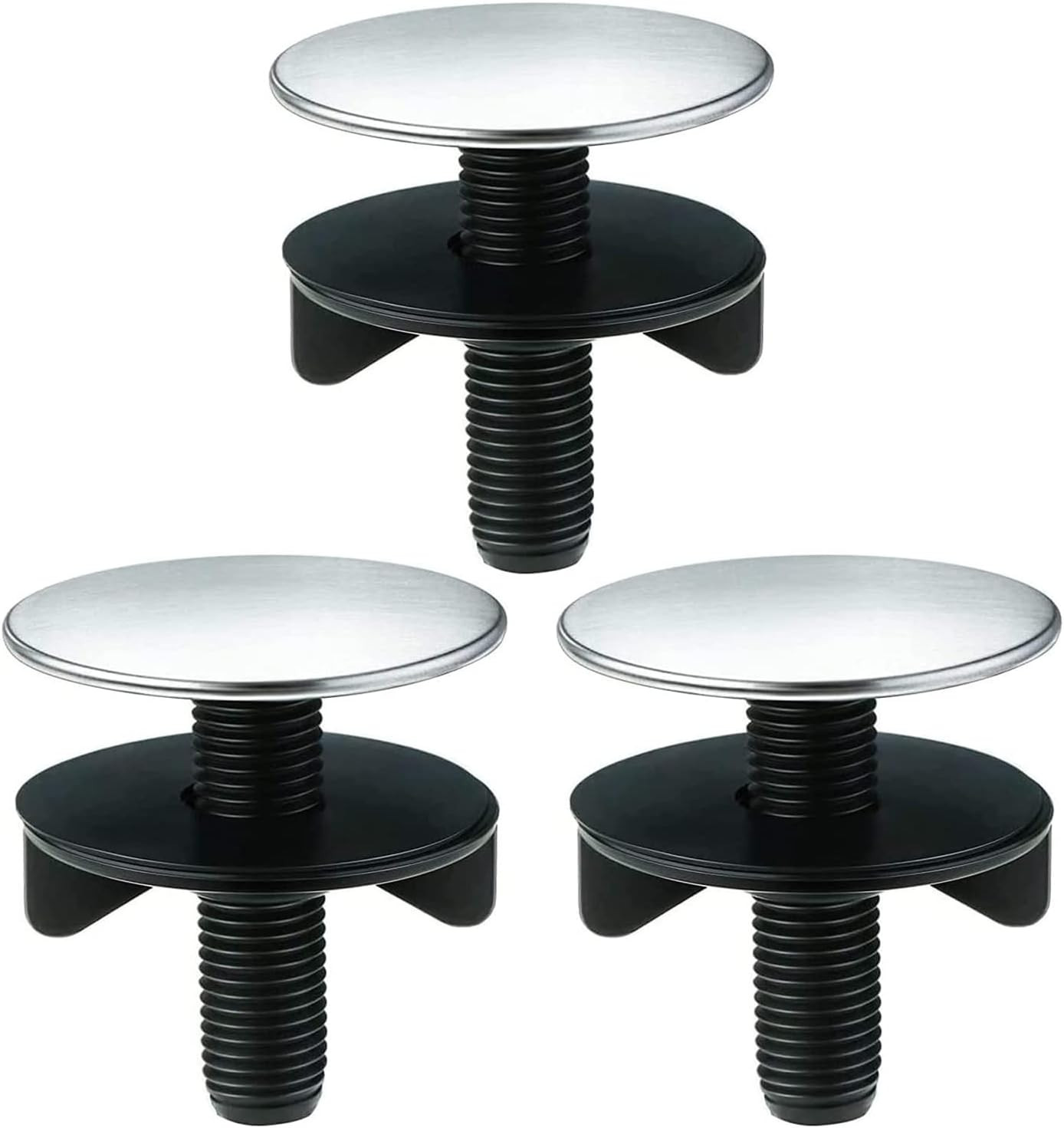 3Pack Kitchen Sink Hole Cover Brushed Stainless Steel Plug Stopper Tool 80 Ch...