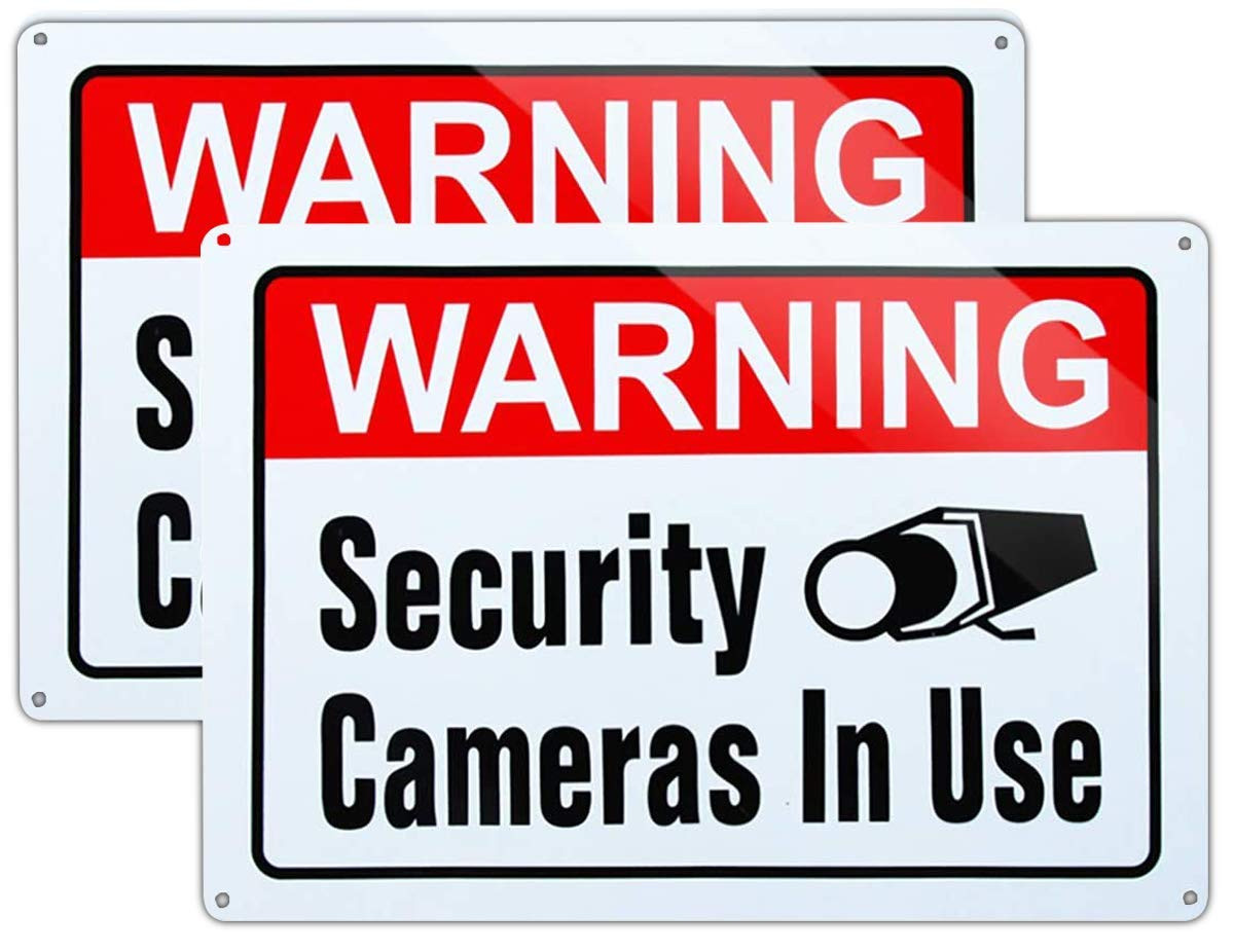 Large Warning Video Surveillance in Use Sign, Large 10"X14" Aluminum 2-Pack