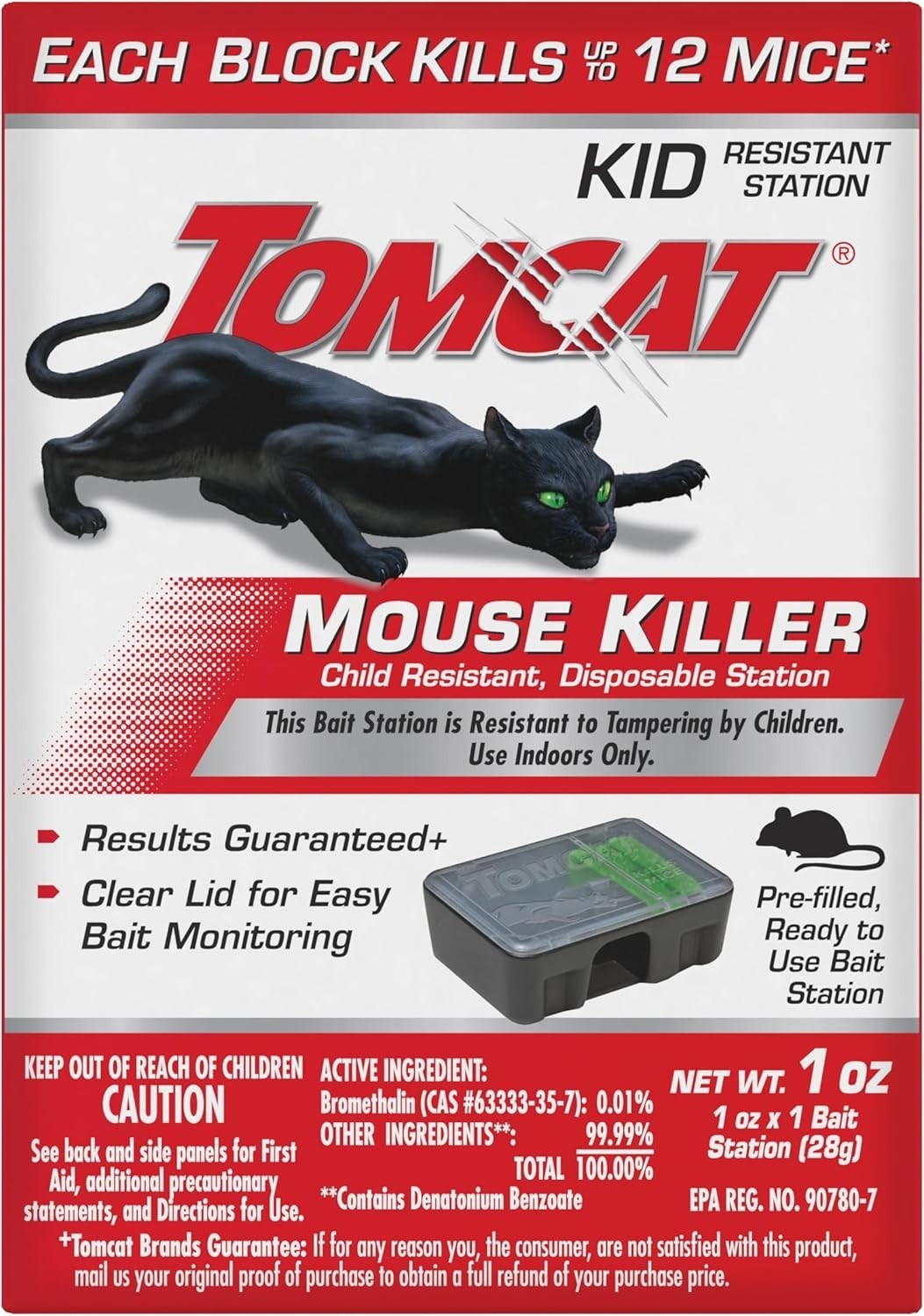 Tomcat Disposable Mouse Killer Station – Child Resistant, Ready-to-Use, 1 Count.