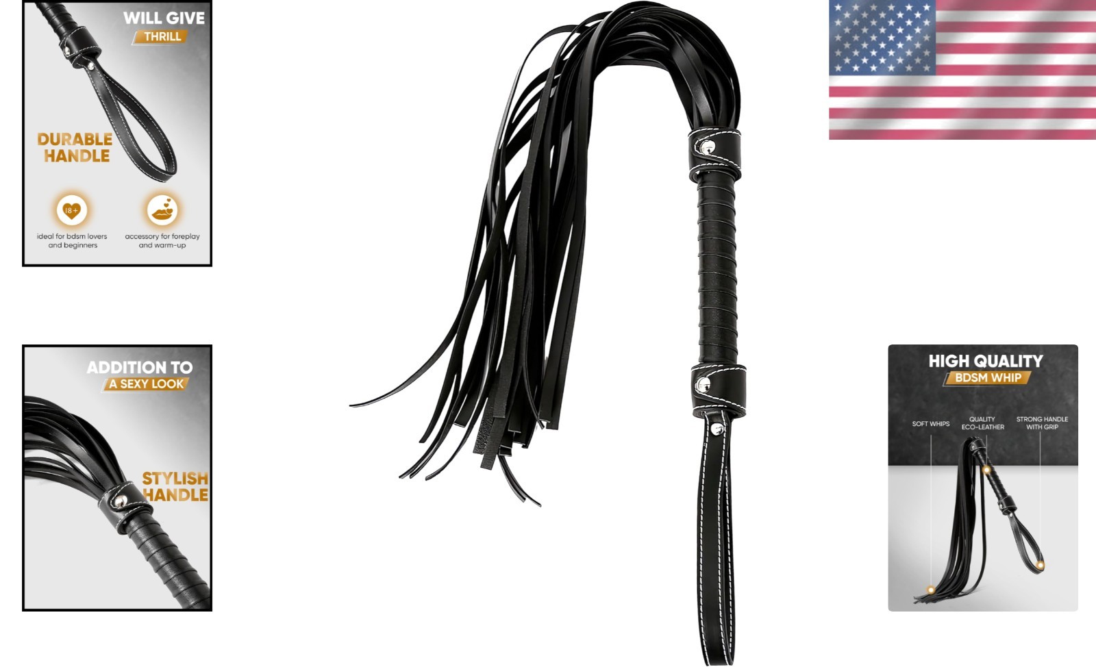 Durable 33 Inch Equestrian Flogger Crop with Comfortable Handle for Control