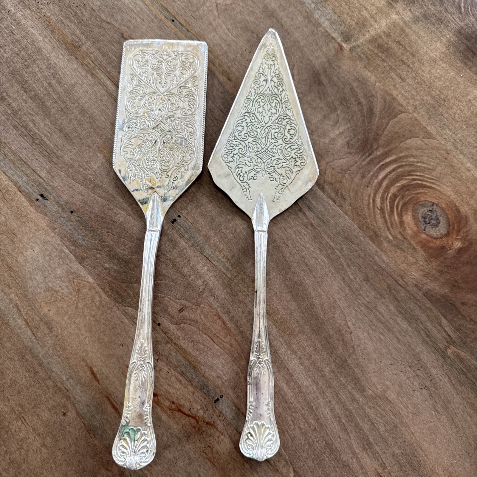 Large Silver Plate Serving Spatulas