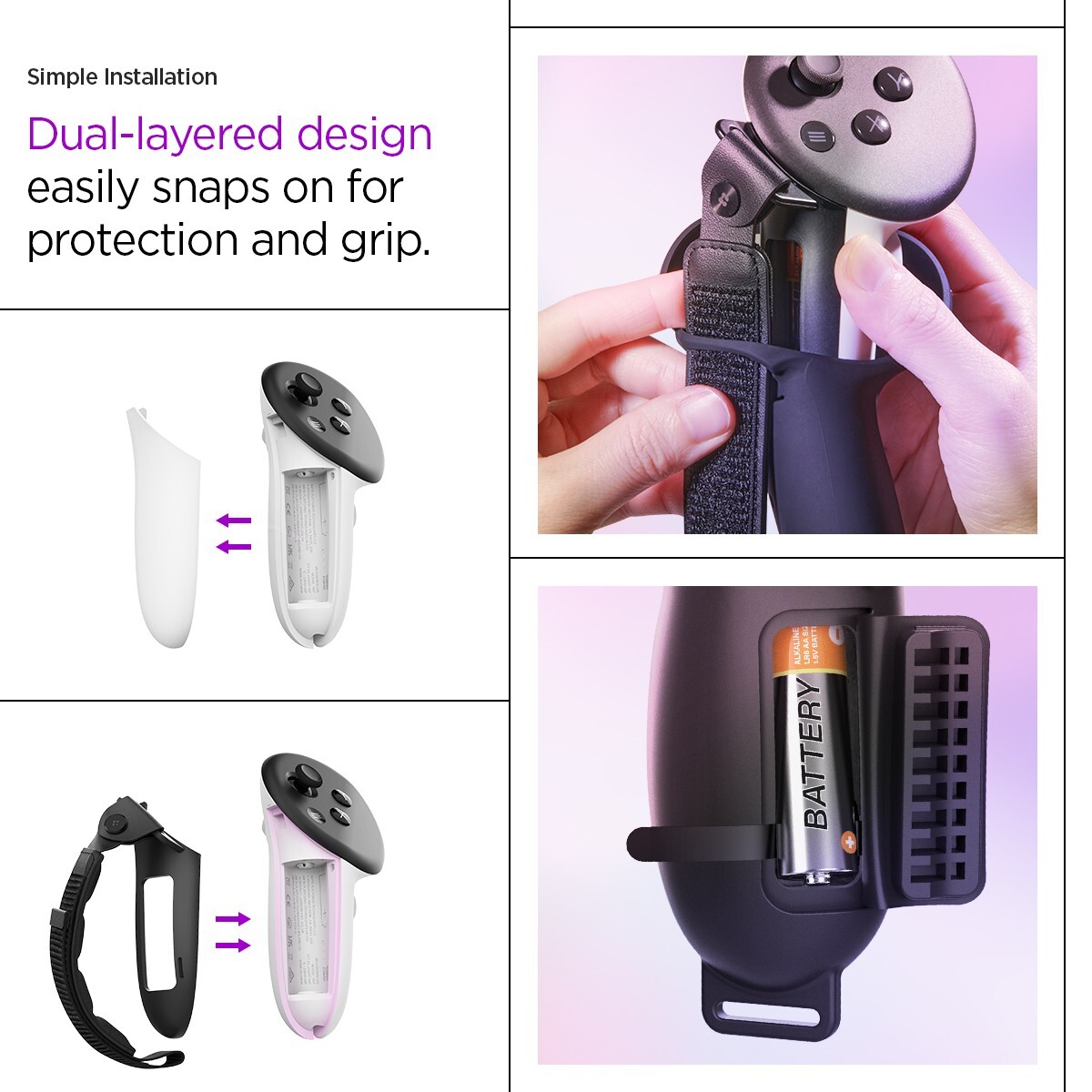 Spigen [Silicone Fit] Controller Grips Case | for Meta Quest 3