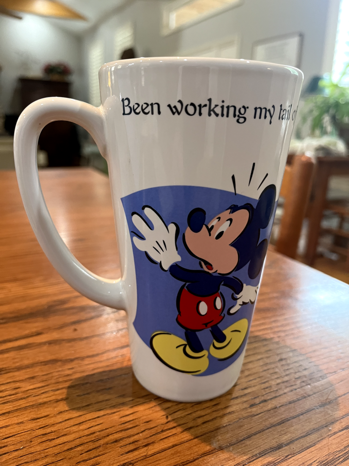 Tall Disney's Mickey Mouse "Been Working My Tail Off" Mug