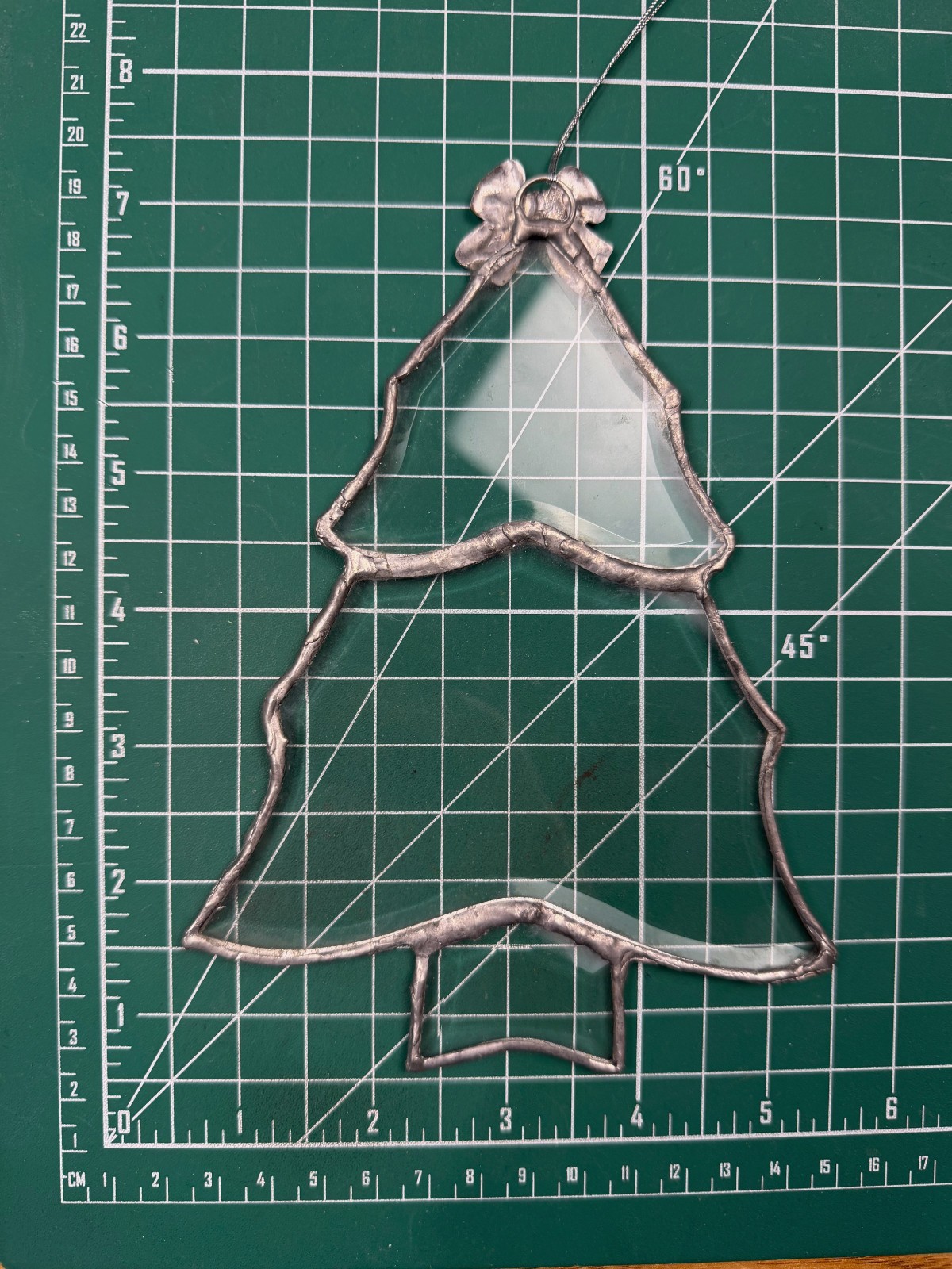 Clear Glass Christmas Tree Window Hanger