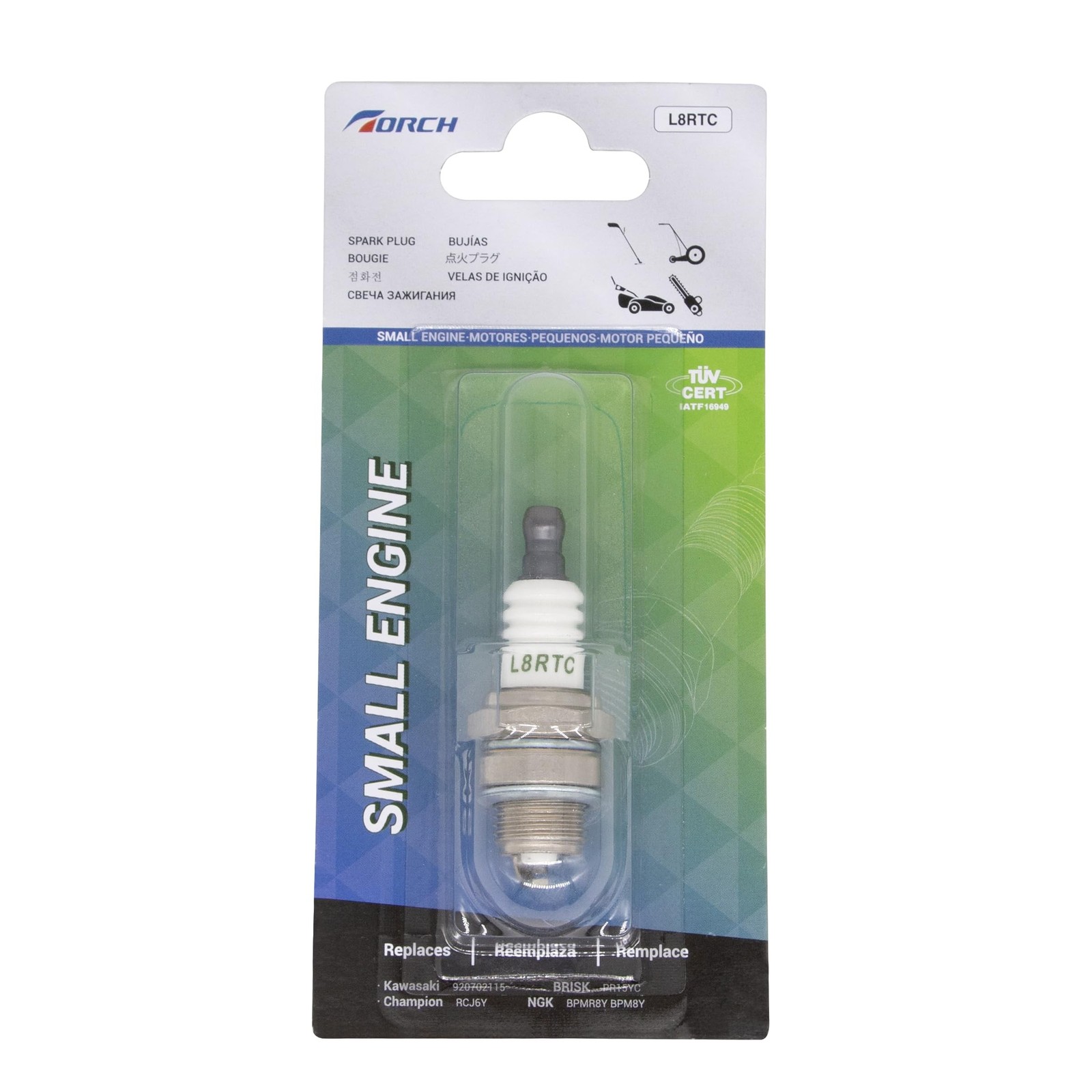 TORCH L8RTC Spark Plug Replacement for NGK BPMR8Y, Champion RCJ6Y, Kawasaki 9...