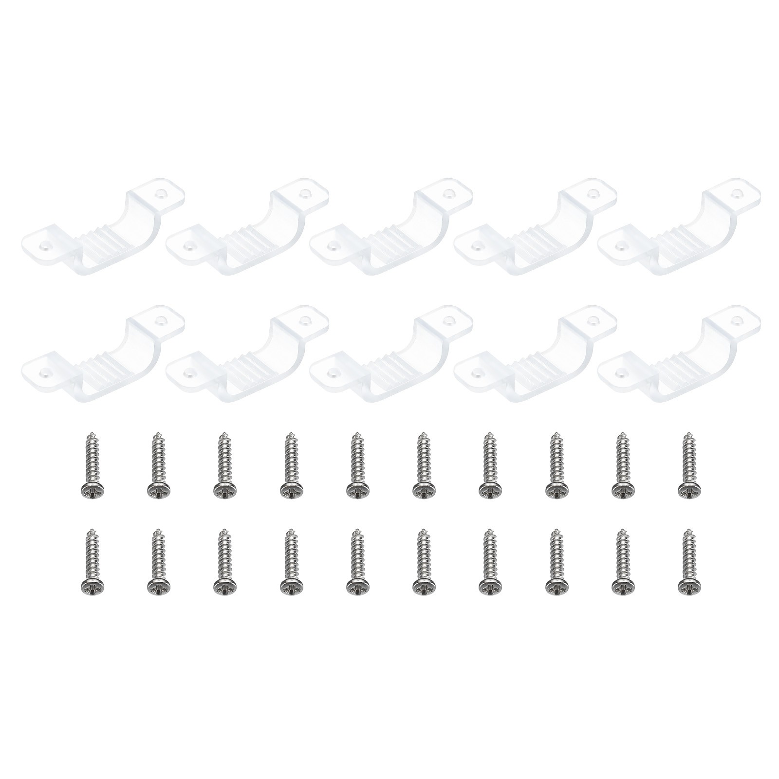 100pc LED Strip Light Clip Mounting Fixing Clamp for 15mm-17mm Cable Translucent