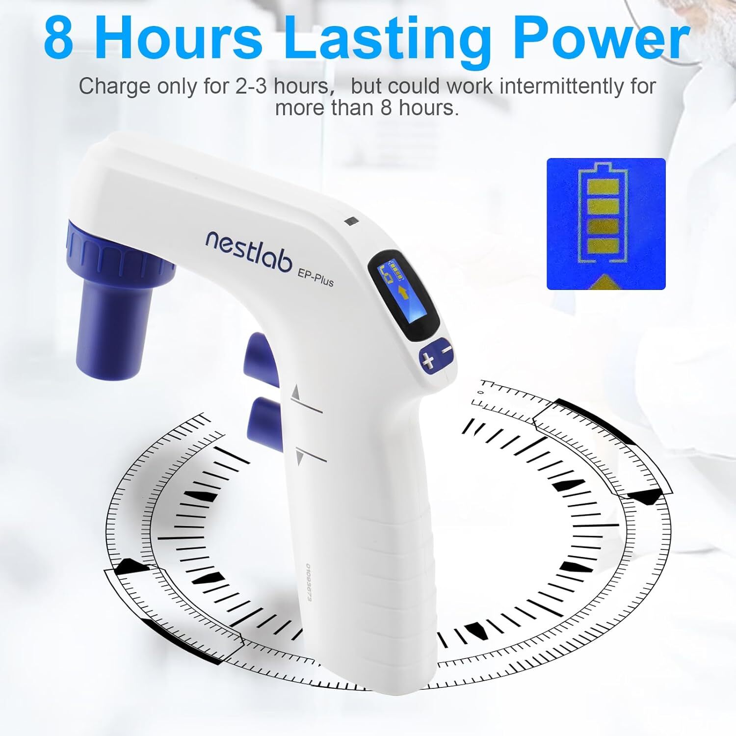 Lab Electric Pipette Controller 0.1-100ml Electronic Pipettor 6 Adjustable Speed