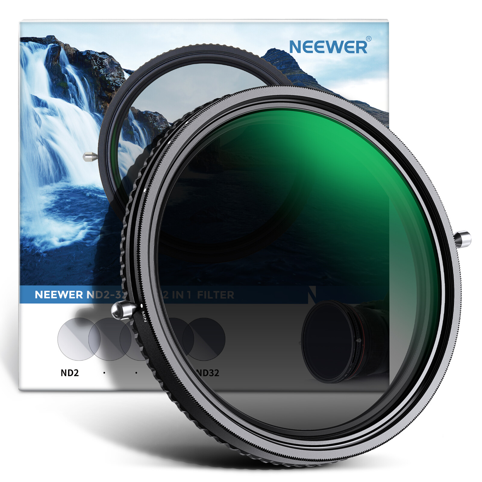 NEEWER 2 in 1 77mm HD Variable ND Filter ND2–ND32 Filter and CPL Filter