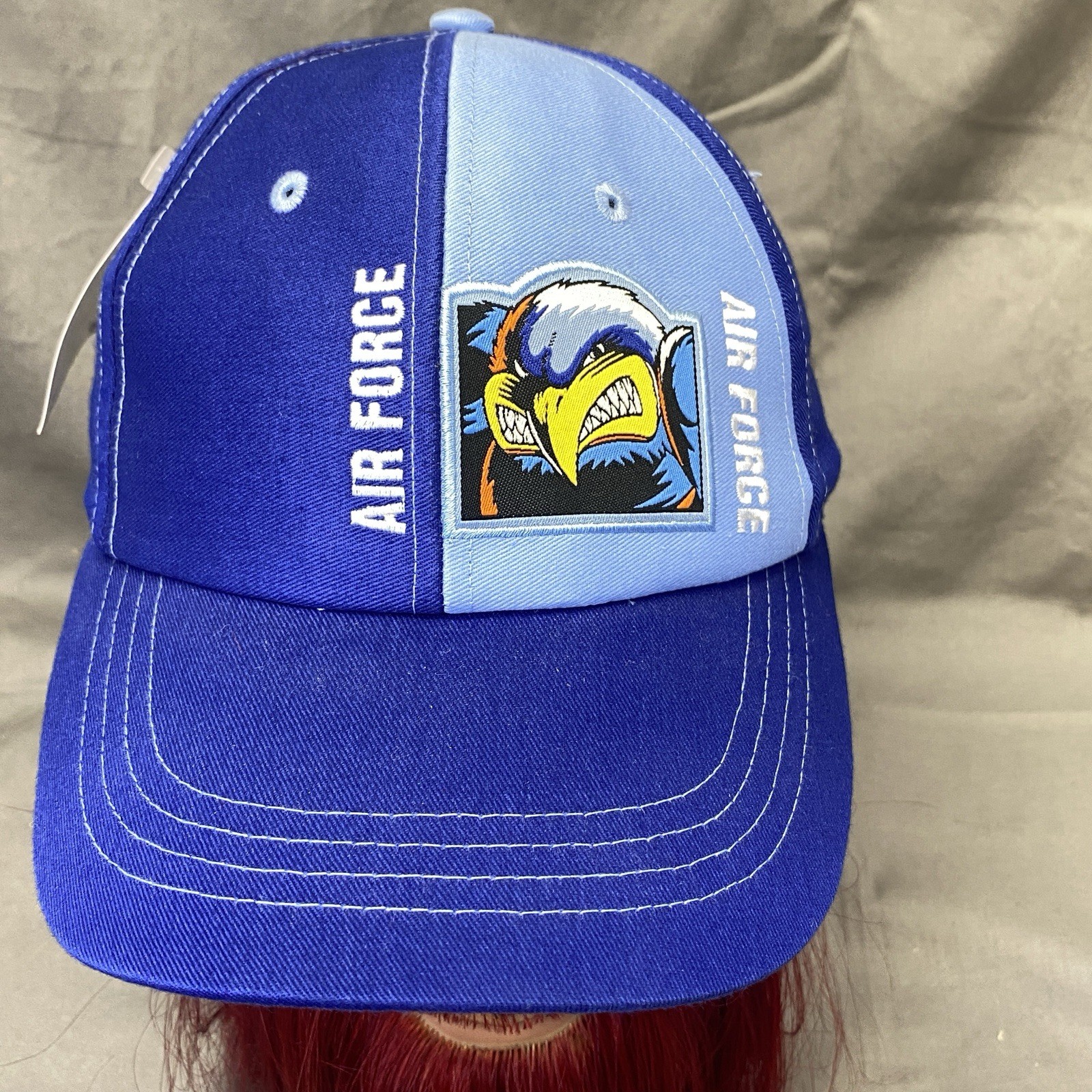 Youth Size Air Force Baseball Cap Hat Adjustable Snapback Two-tone Blue