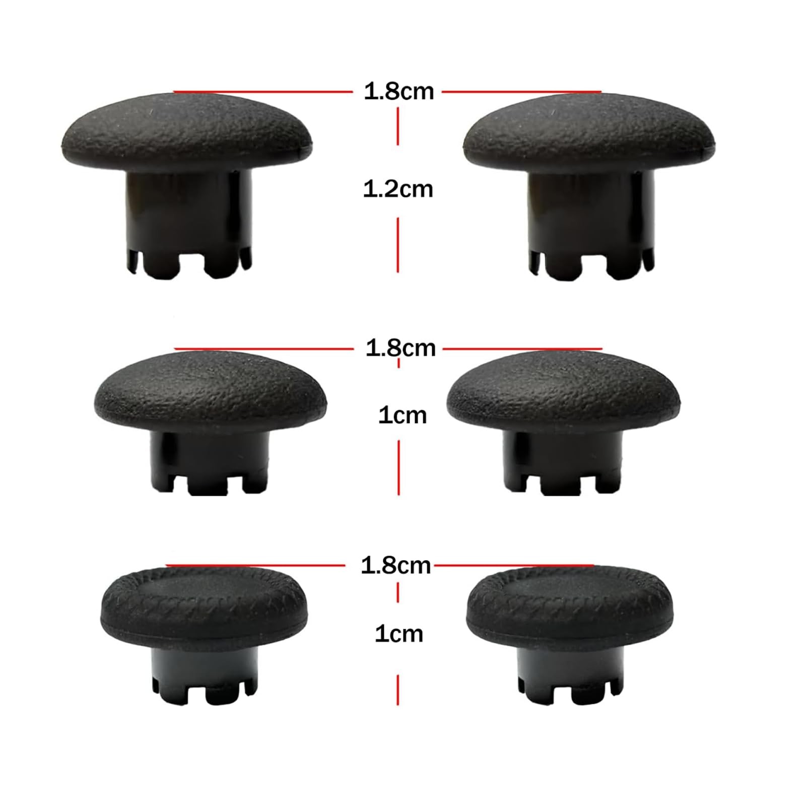 Dualsense Thumbsticks for PS5 Edge Controller - Swappable Joystick Caps (Black)