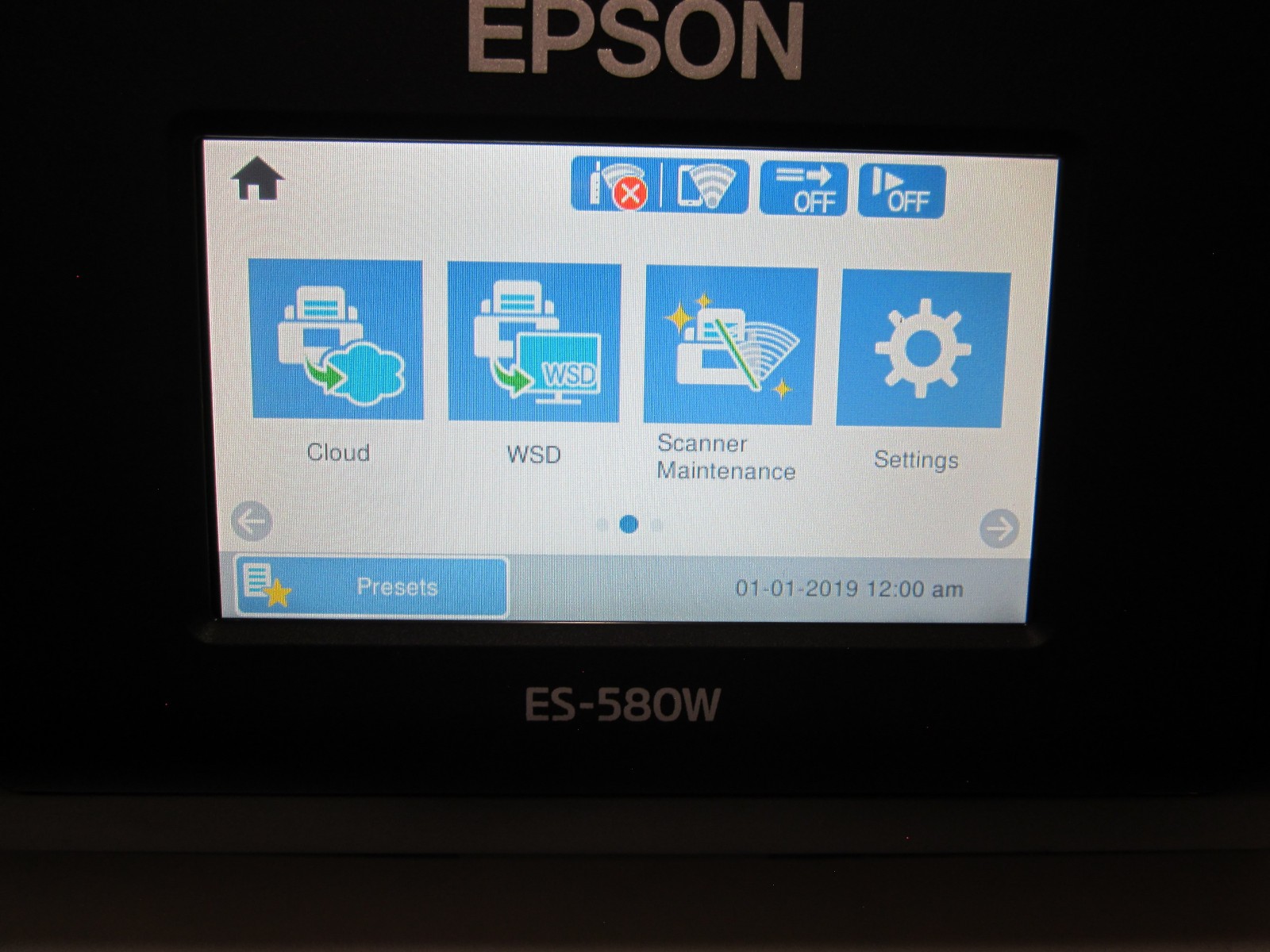 Epson WorkForce ES-580W Wireless Duplex Touchscreen Document Scanner J382C